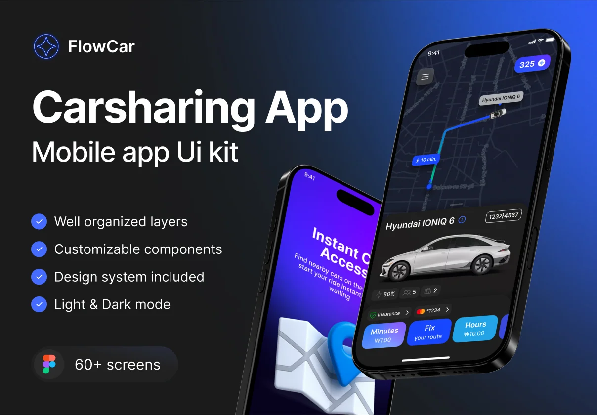 FlowCar: Carsharing App Ui Kit
