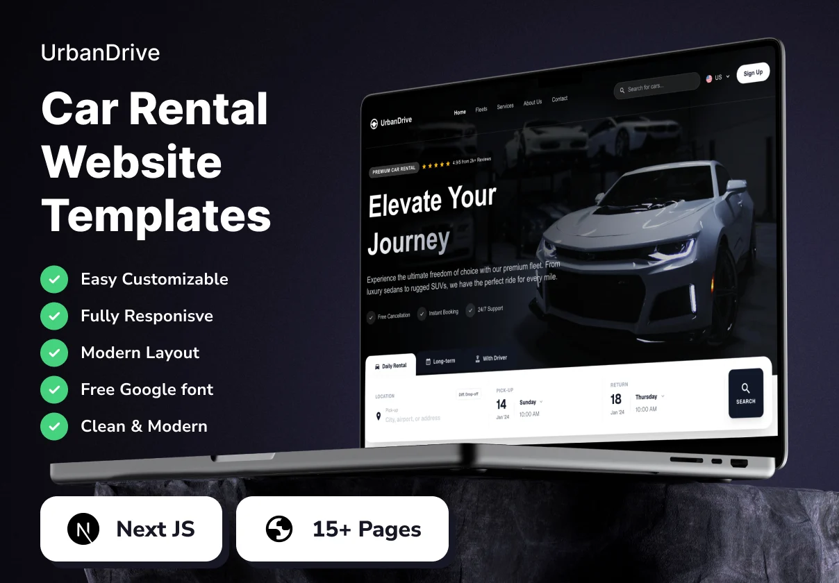 UrbanDrive - Car Rental Website Template