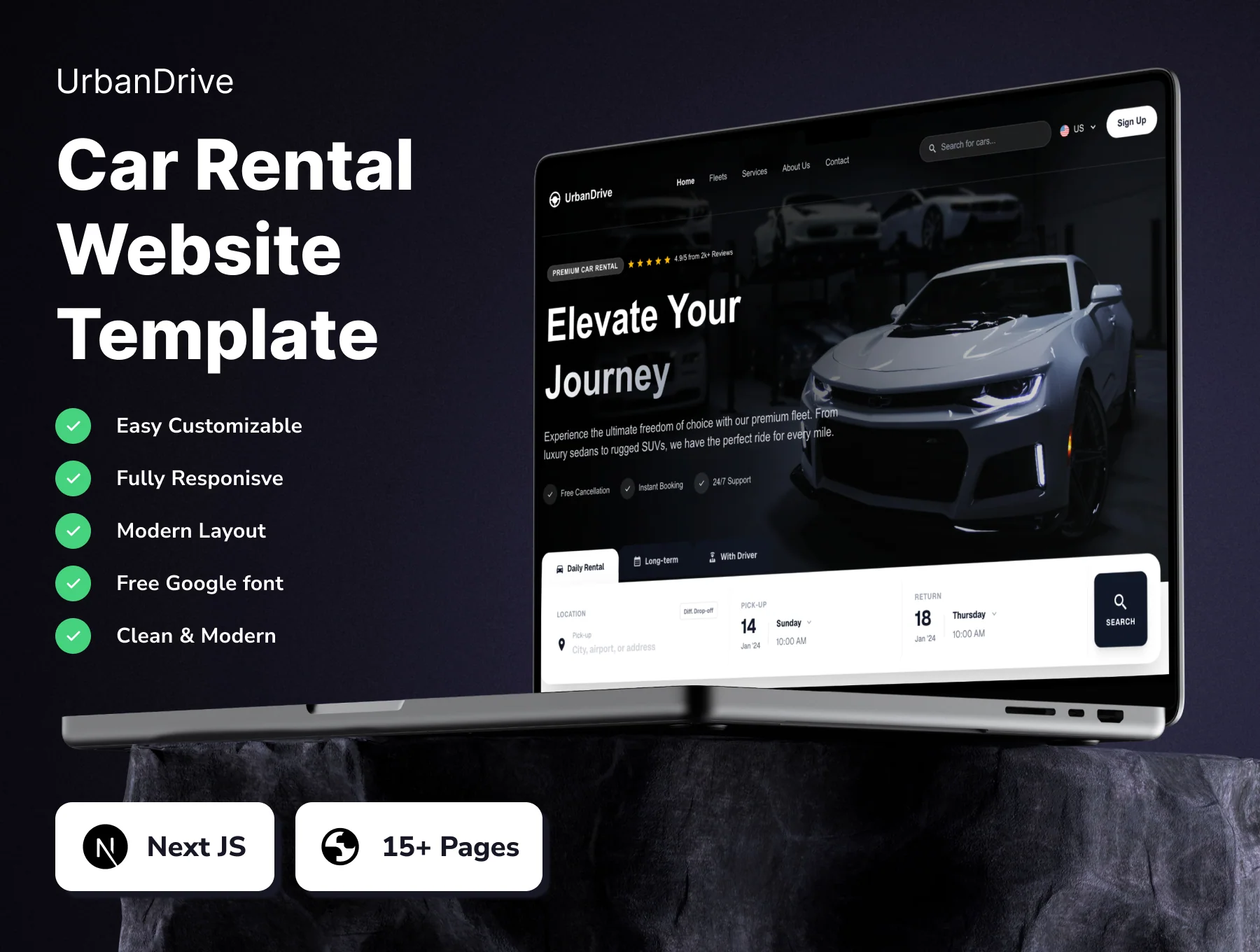 UrbanDrive - Car Rental Website Template