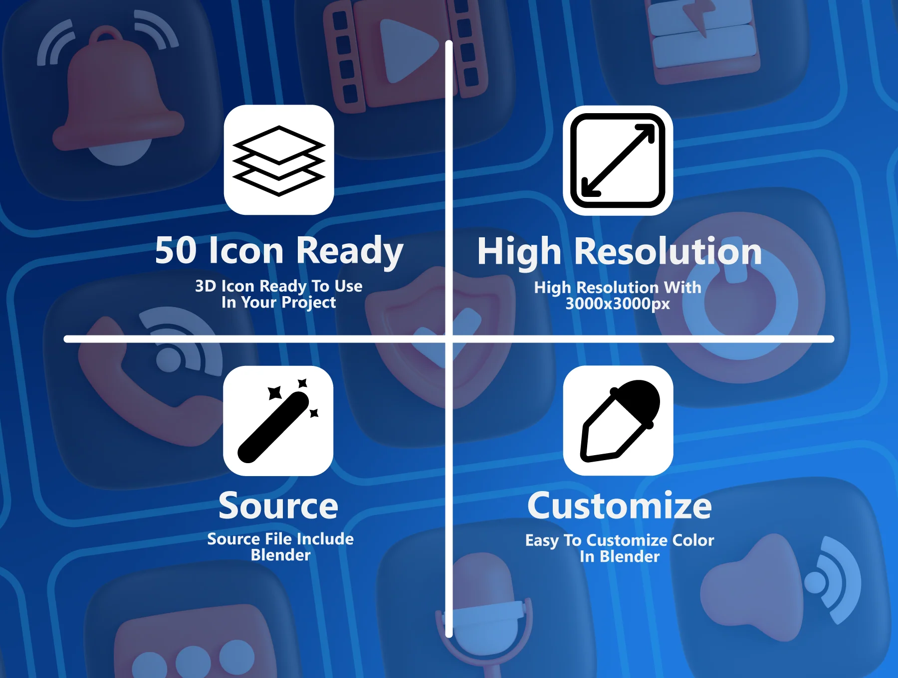 User Interface 3D Icon Pack 3