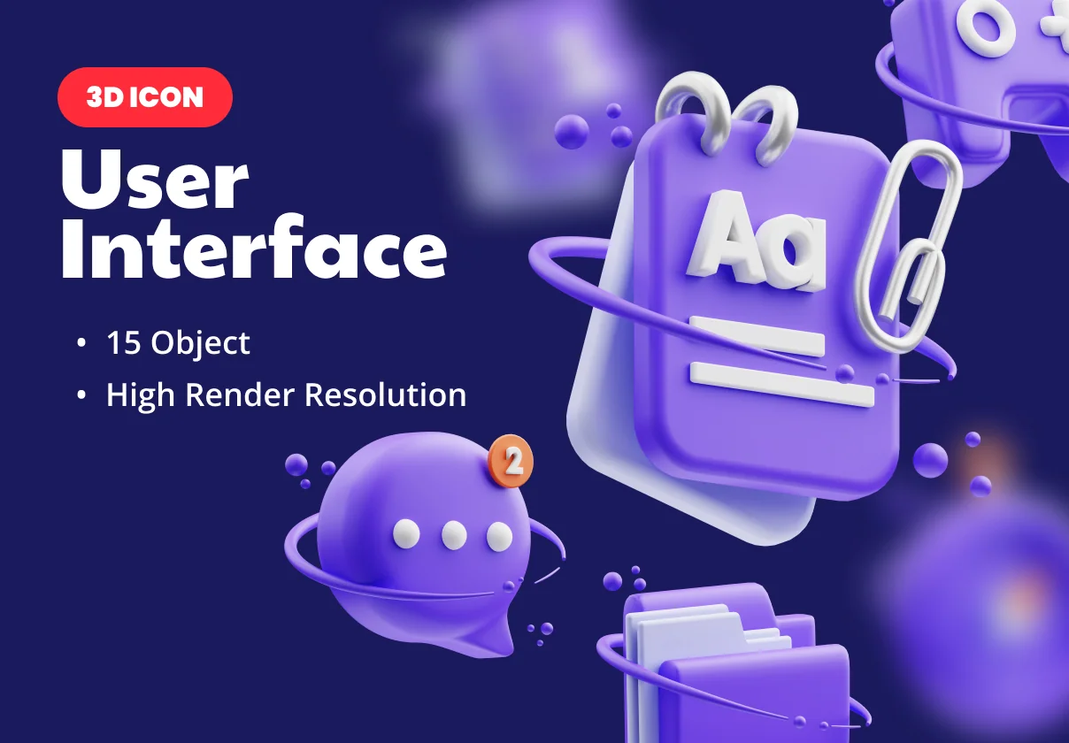 User Interface 3D Illustration