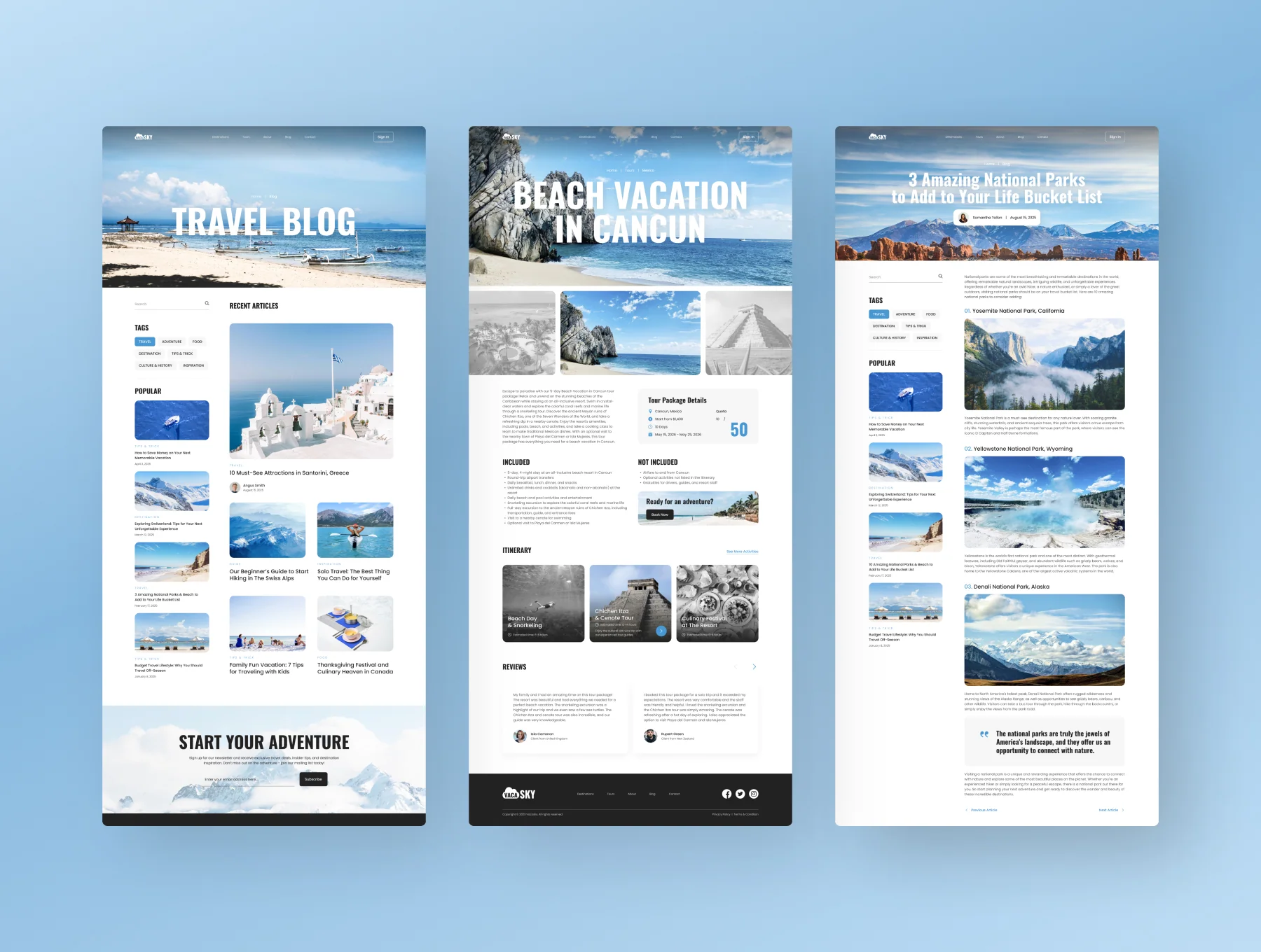 Vacasky – Clean Modern Tour & Travel Agency Website 9