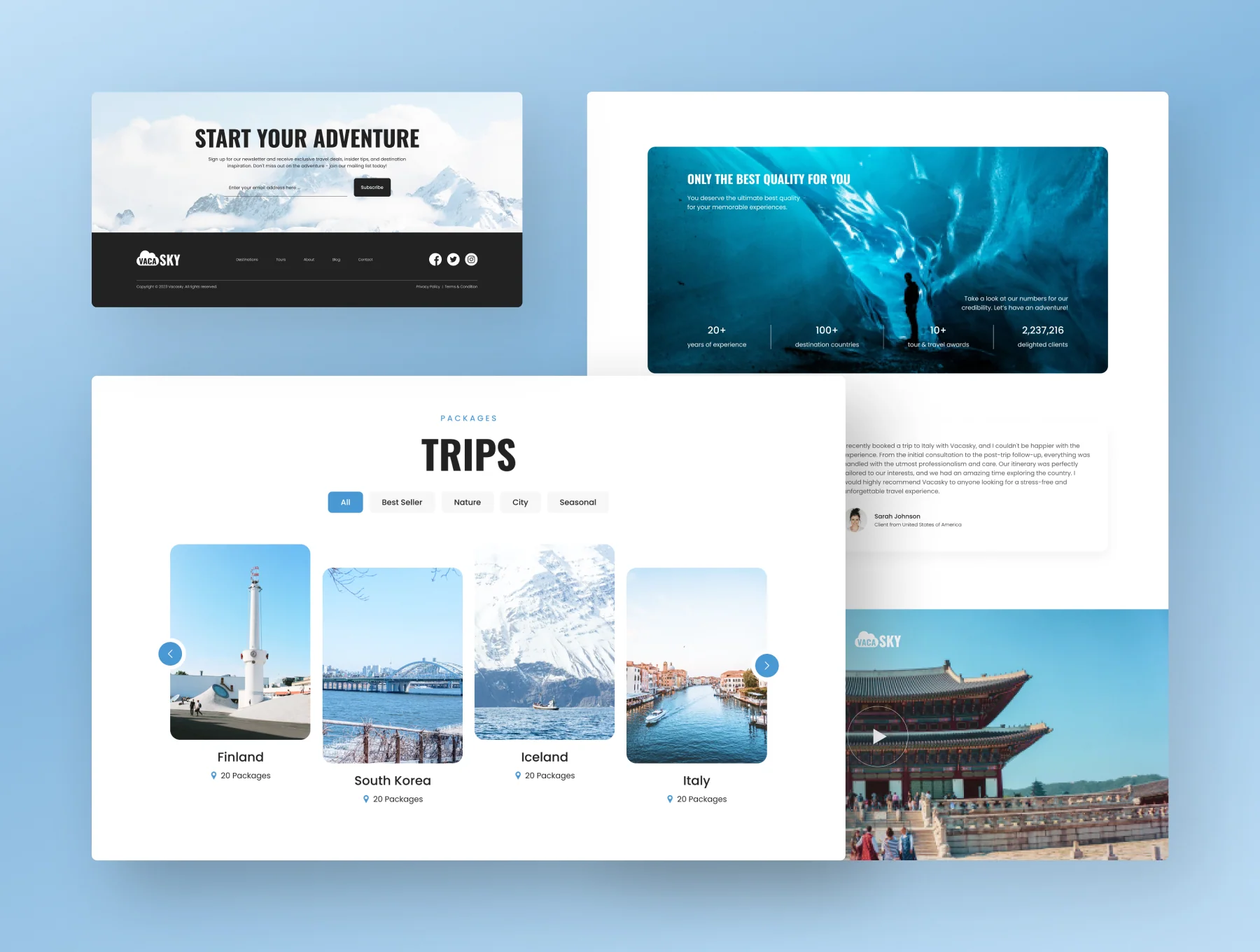 Vacasky – Clean Modern Tour & Travel Agency Website 6