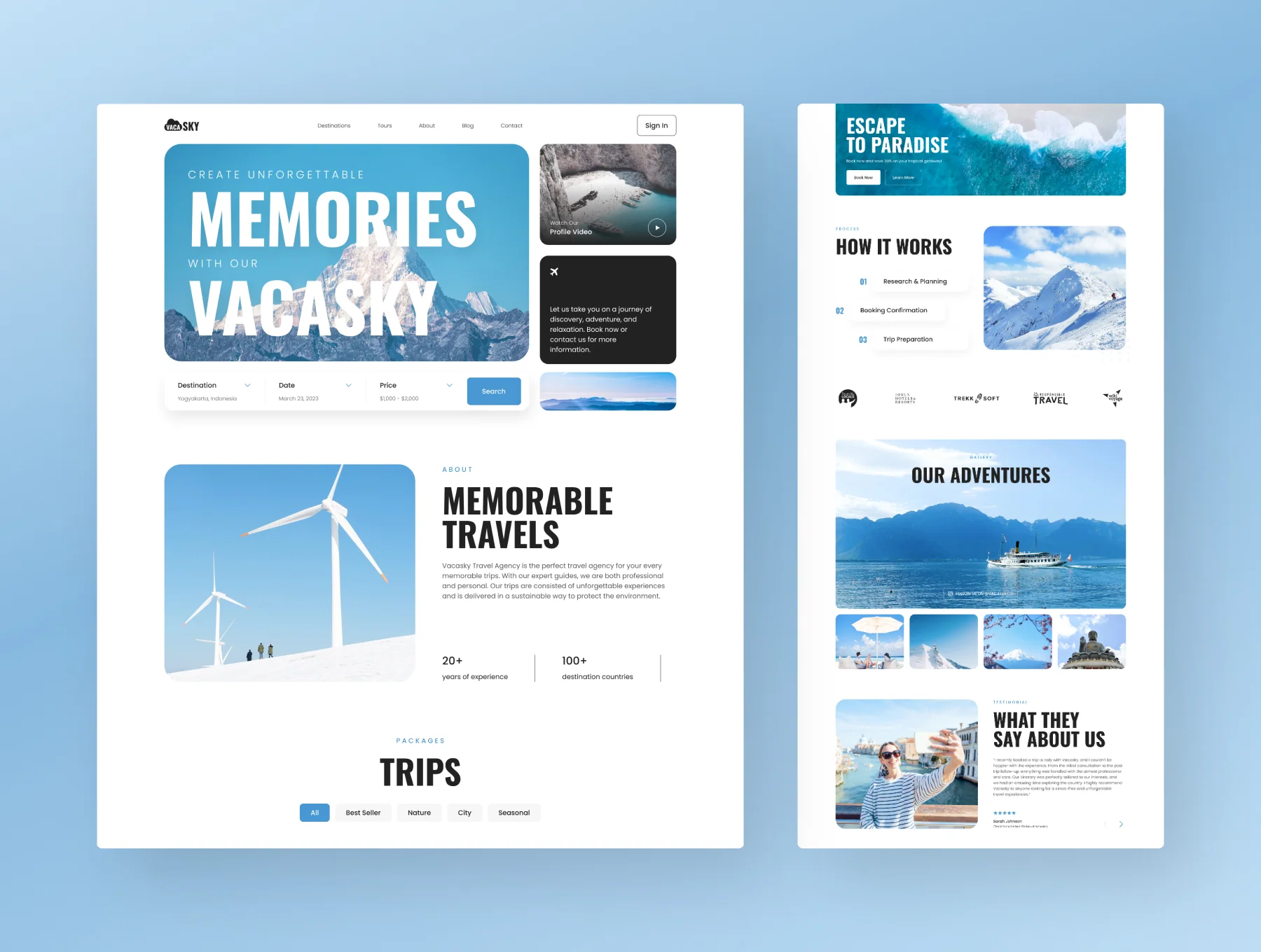 Vacasky – Clean Modern Tour & Travel Agency Website 7