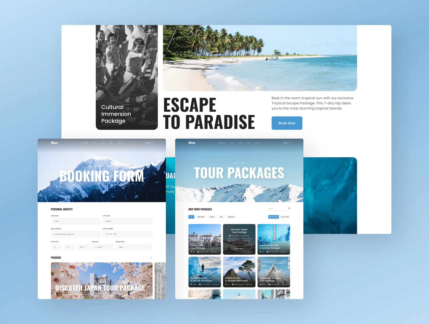 Vacasky – Clean Modern Tour & Travel Agency Website 8