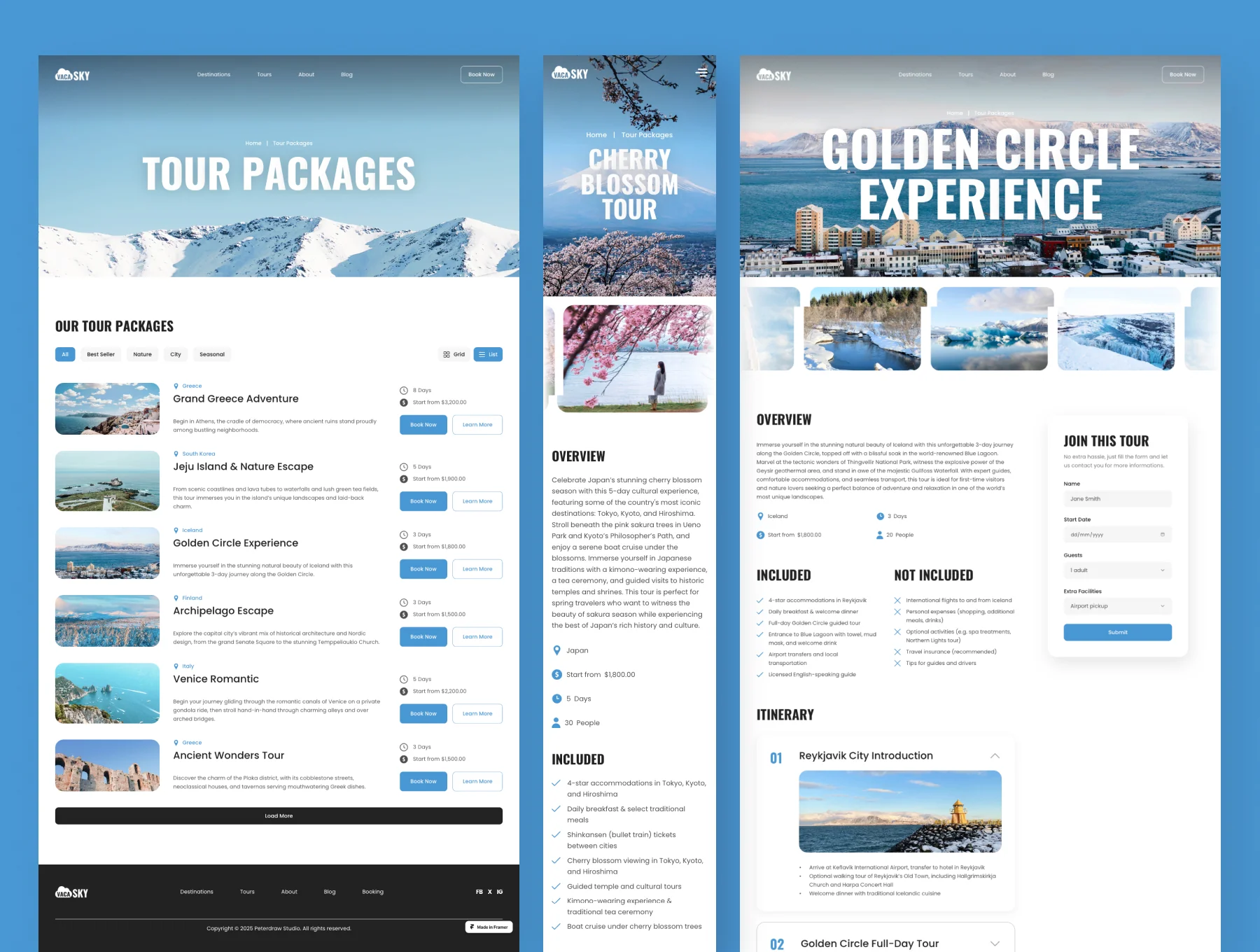 Vacasky - Tour & Travel Agency Website Framer Template 4