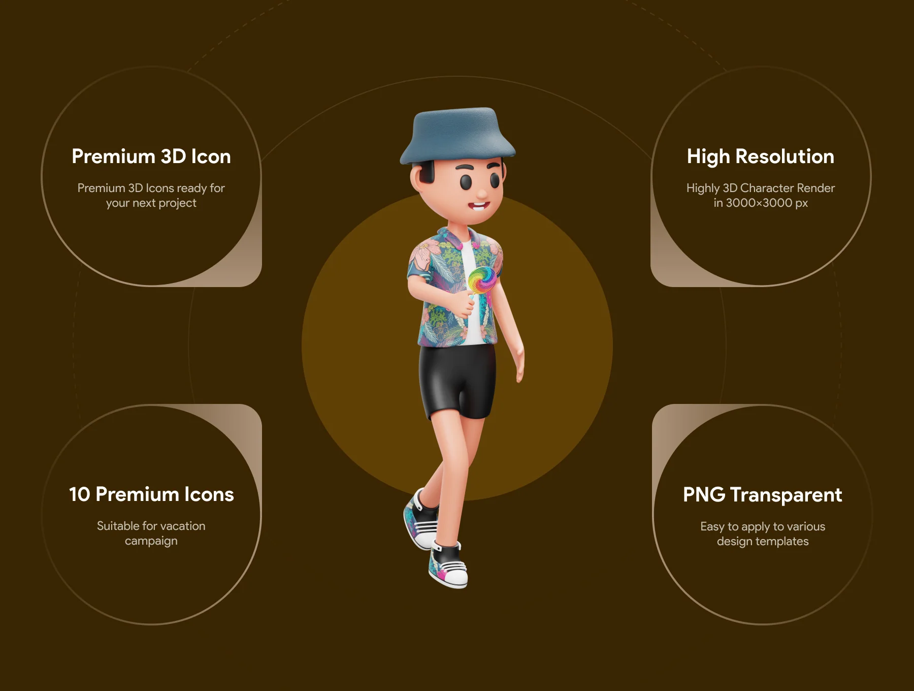 Vacation 3D Character Illustration 2
