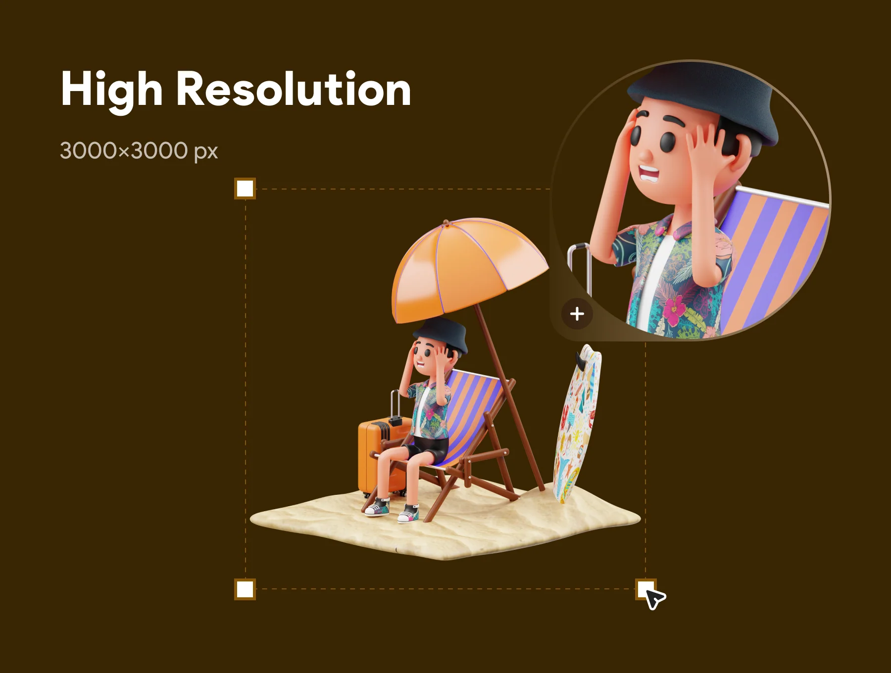Vacation 3D Character Illustration 3