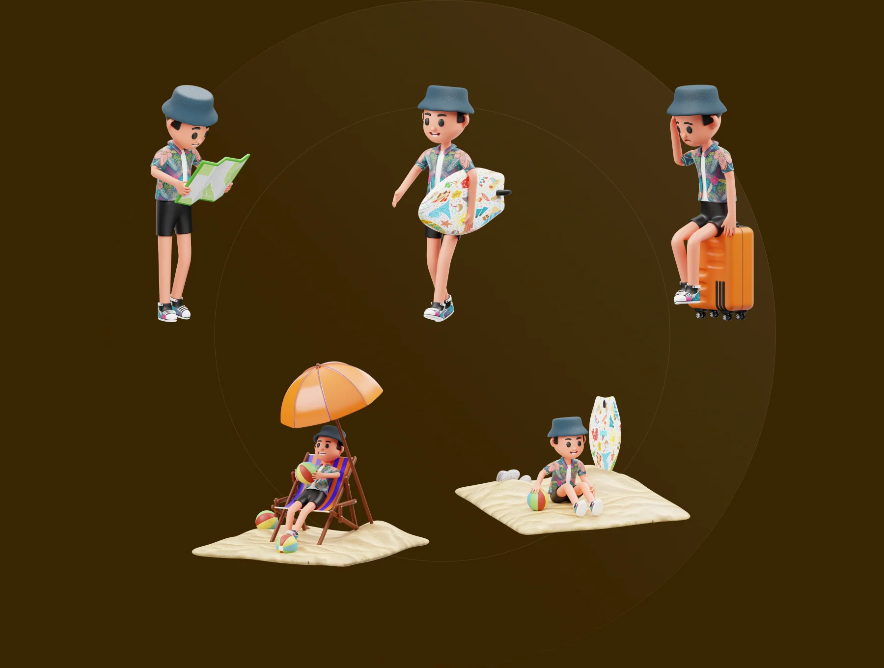 Vacation 3D Character Illustration 5