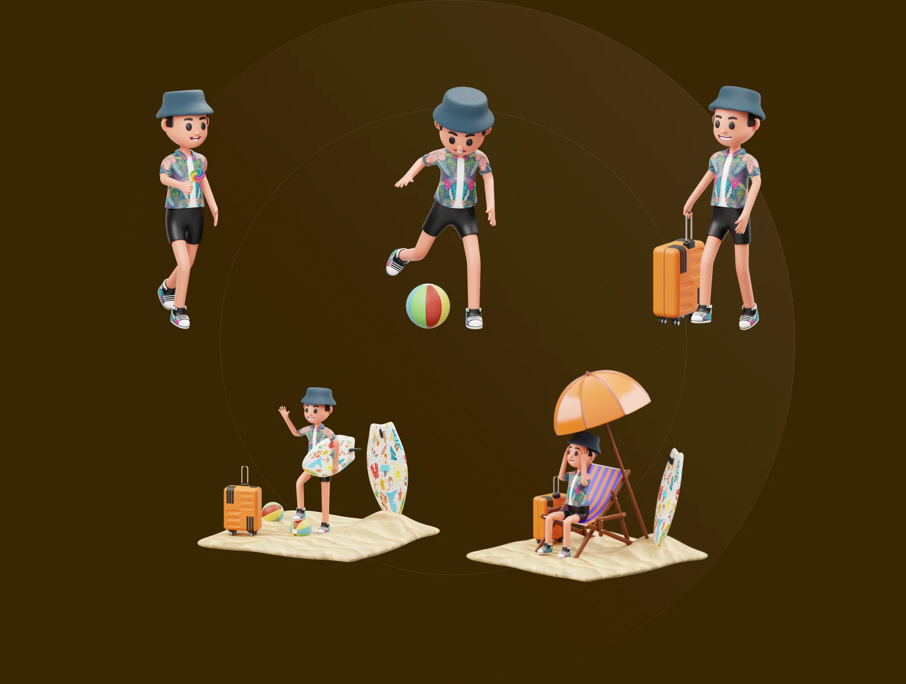 Vacation 3D Character Illustration 6