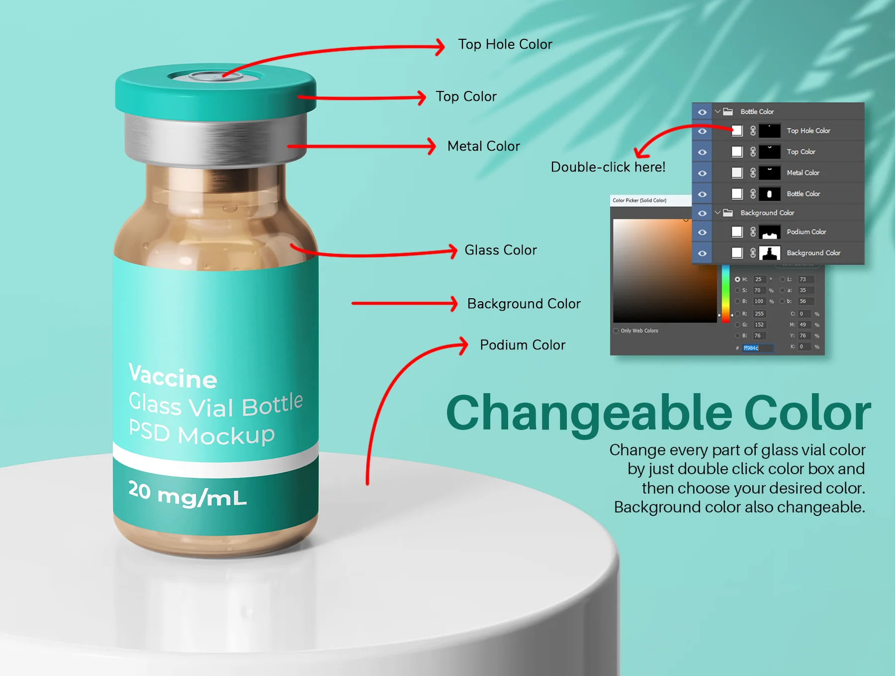 Vaccine Bottle Glass Vial Mockup Pack 4