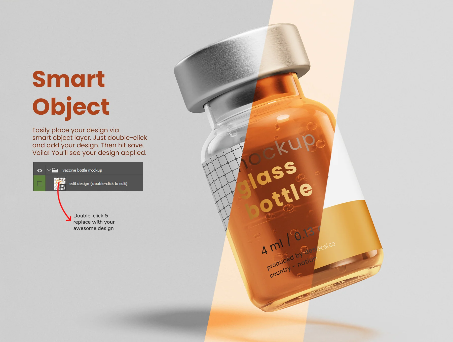Vaccine Glass Vial Bottle Mockups 3