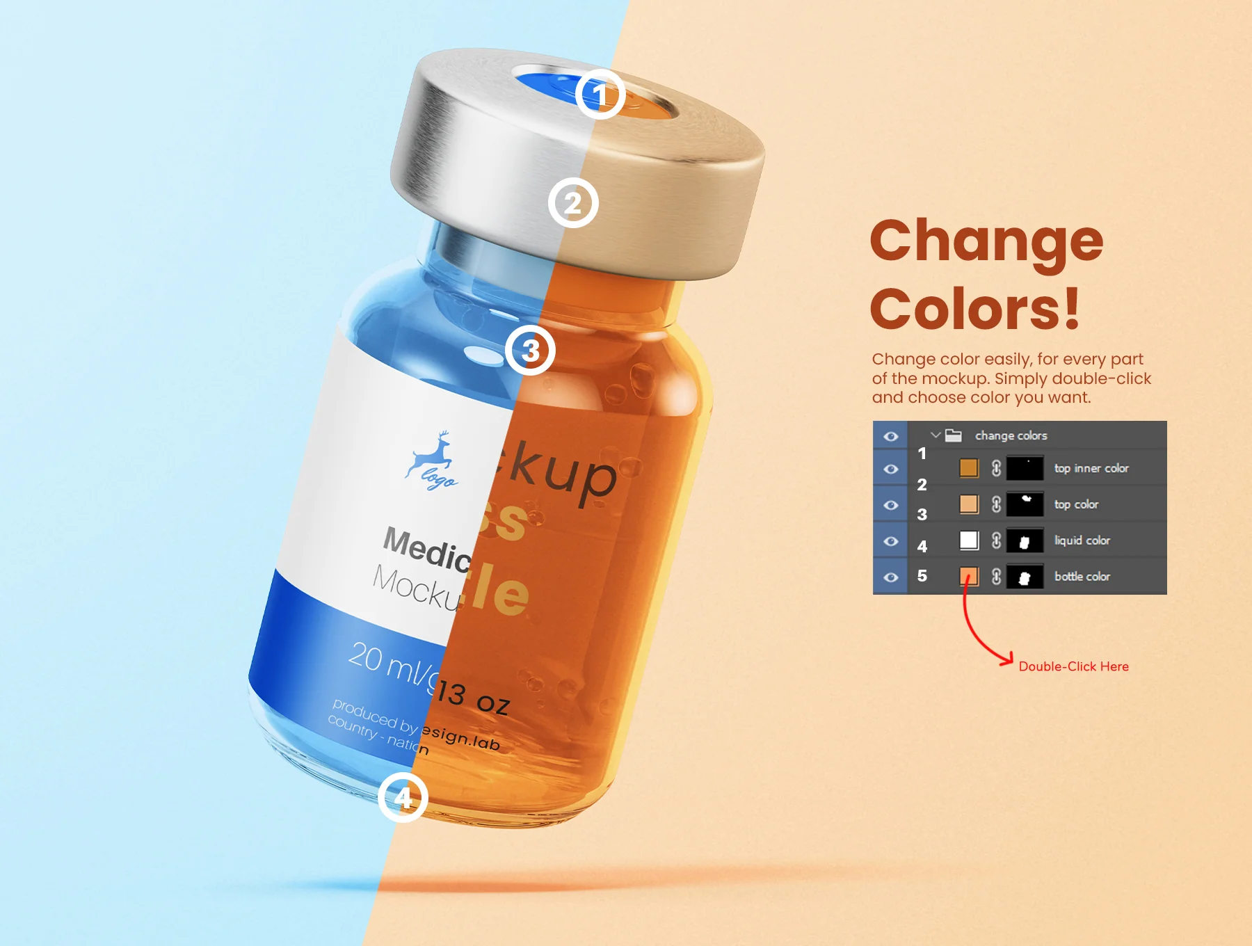 Vaccine Glass Vial Bottle Mockups 4