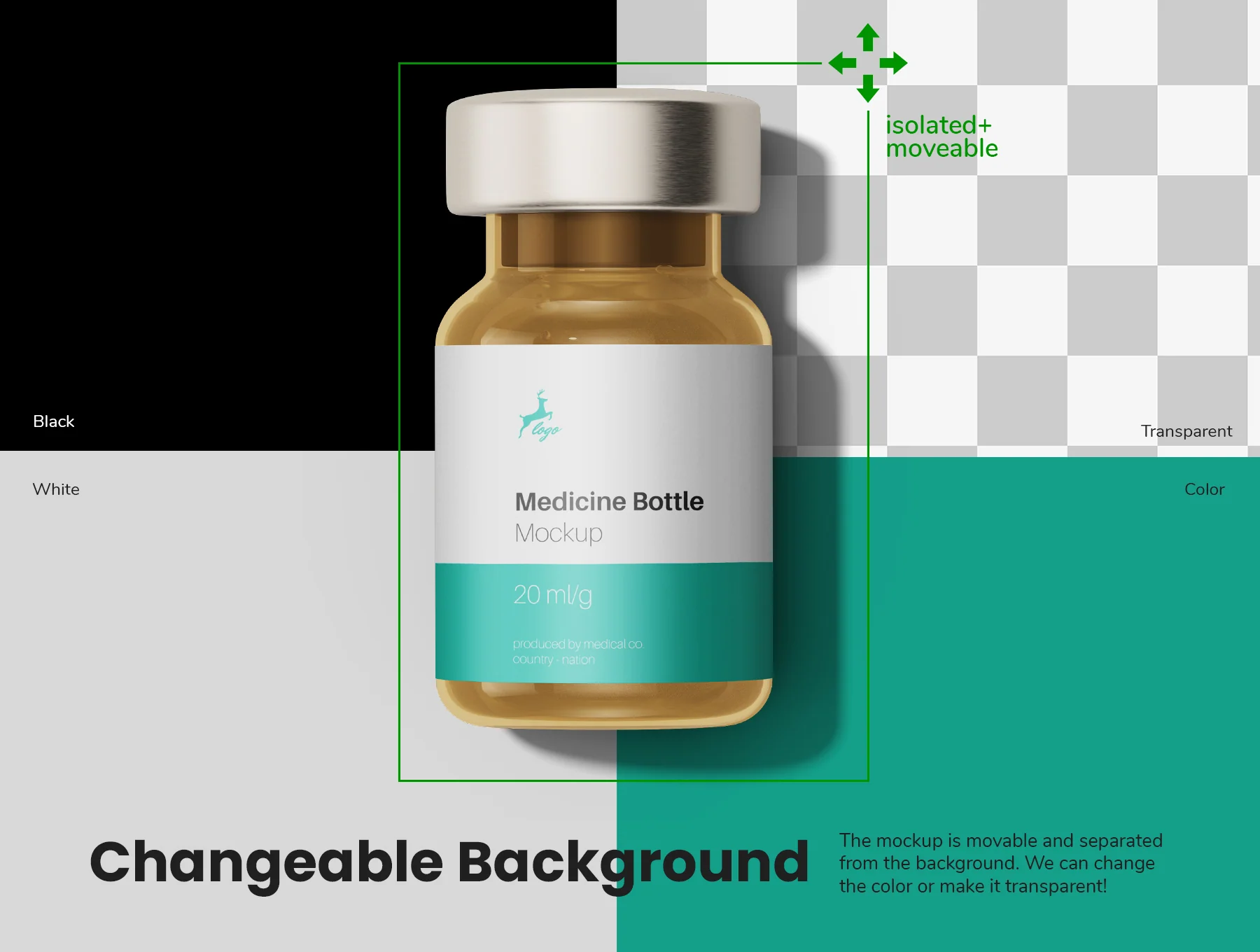 Vaccine Glass Vial Bottle Mockups 6