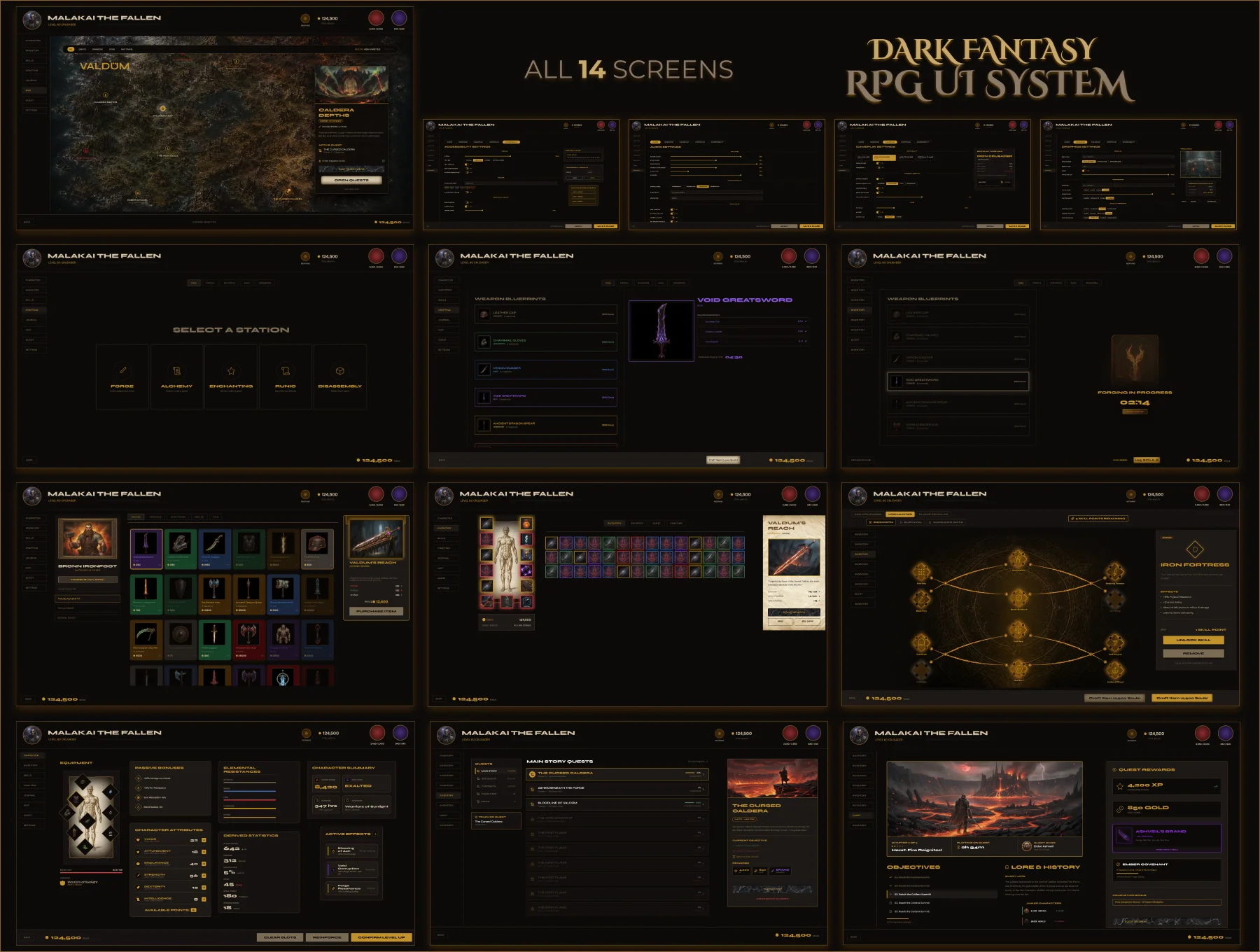 Valdûm — Complete PC RPG UI System