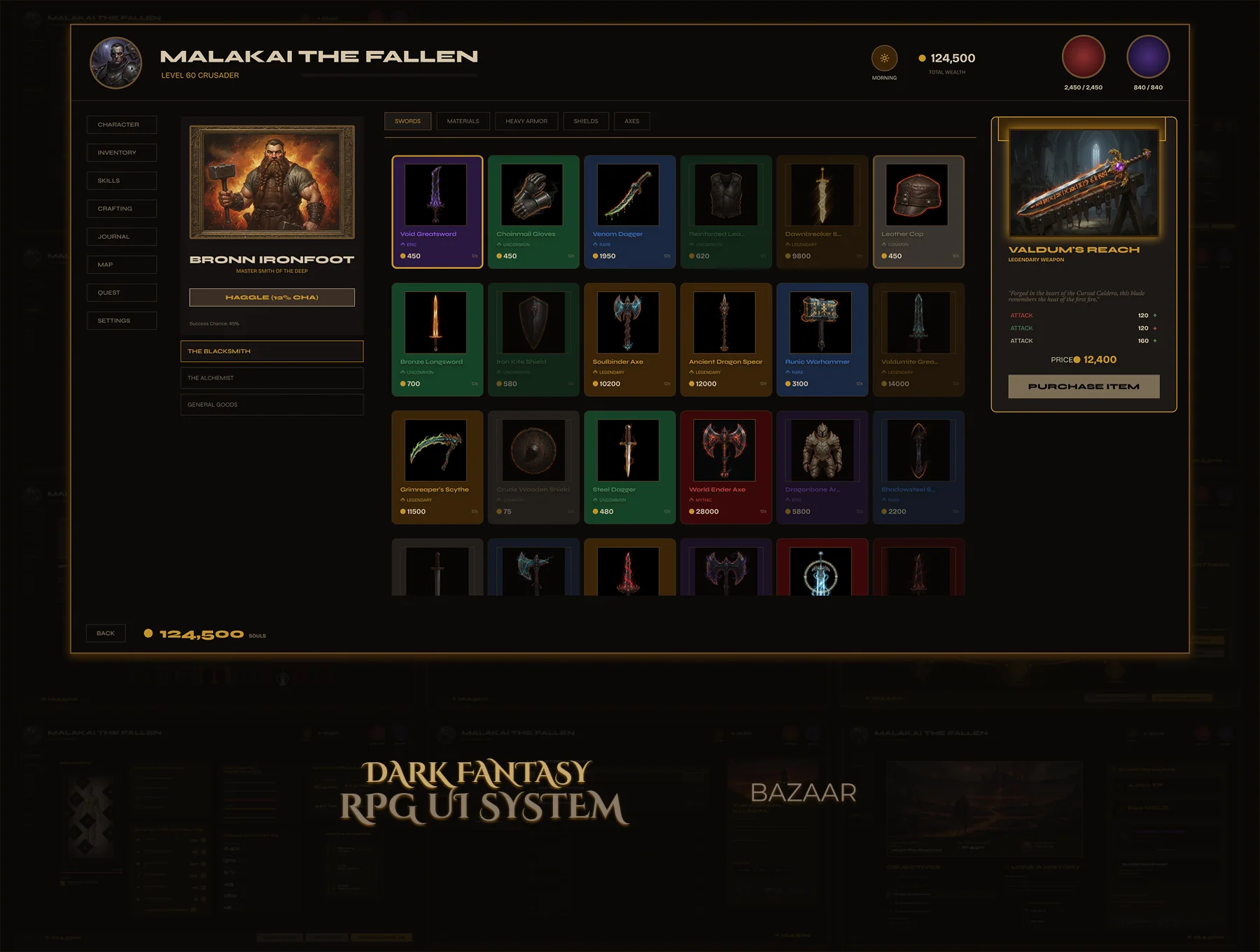 Valdûm — Complete PC RPG UI System 2