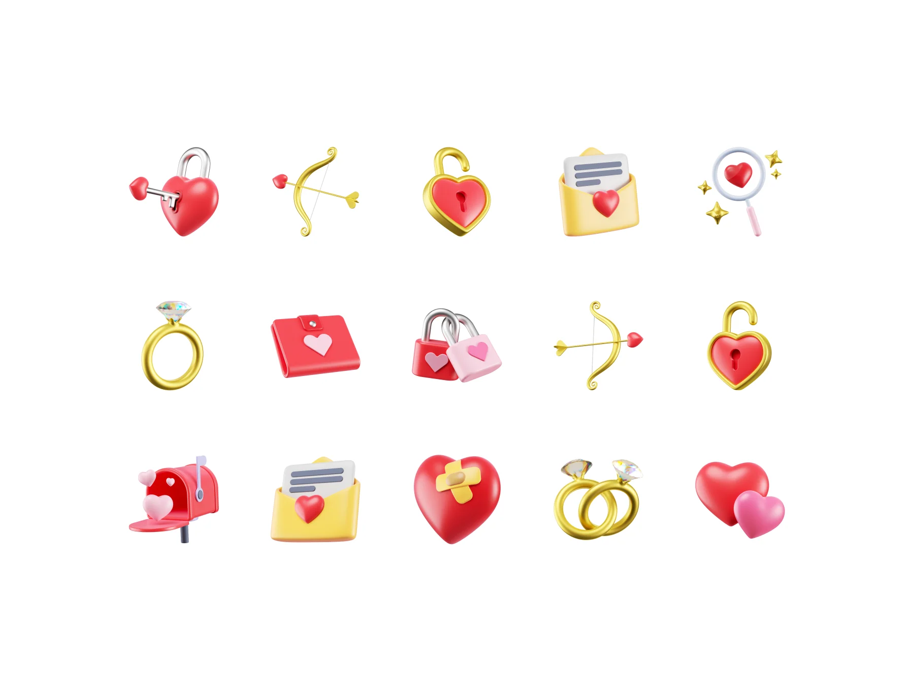 Valentine 3D icons, Iconly Pro 3