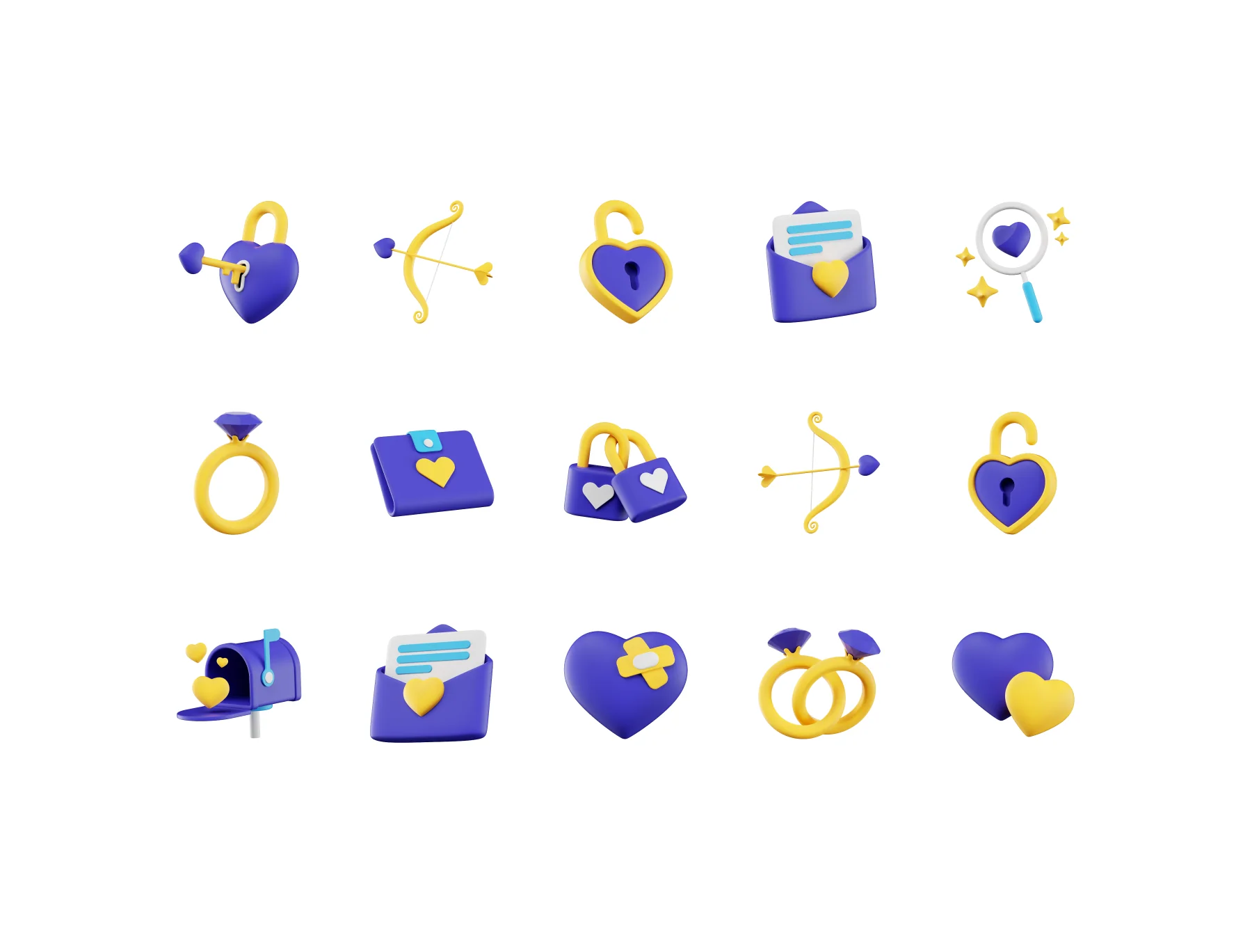 Valentine 3D icons, Iconly Pro 5