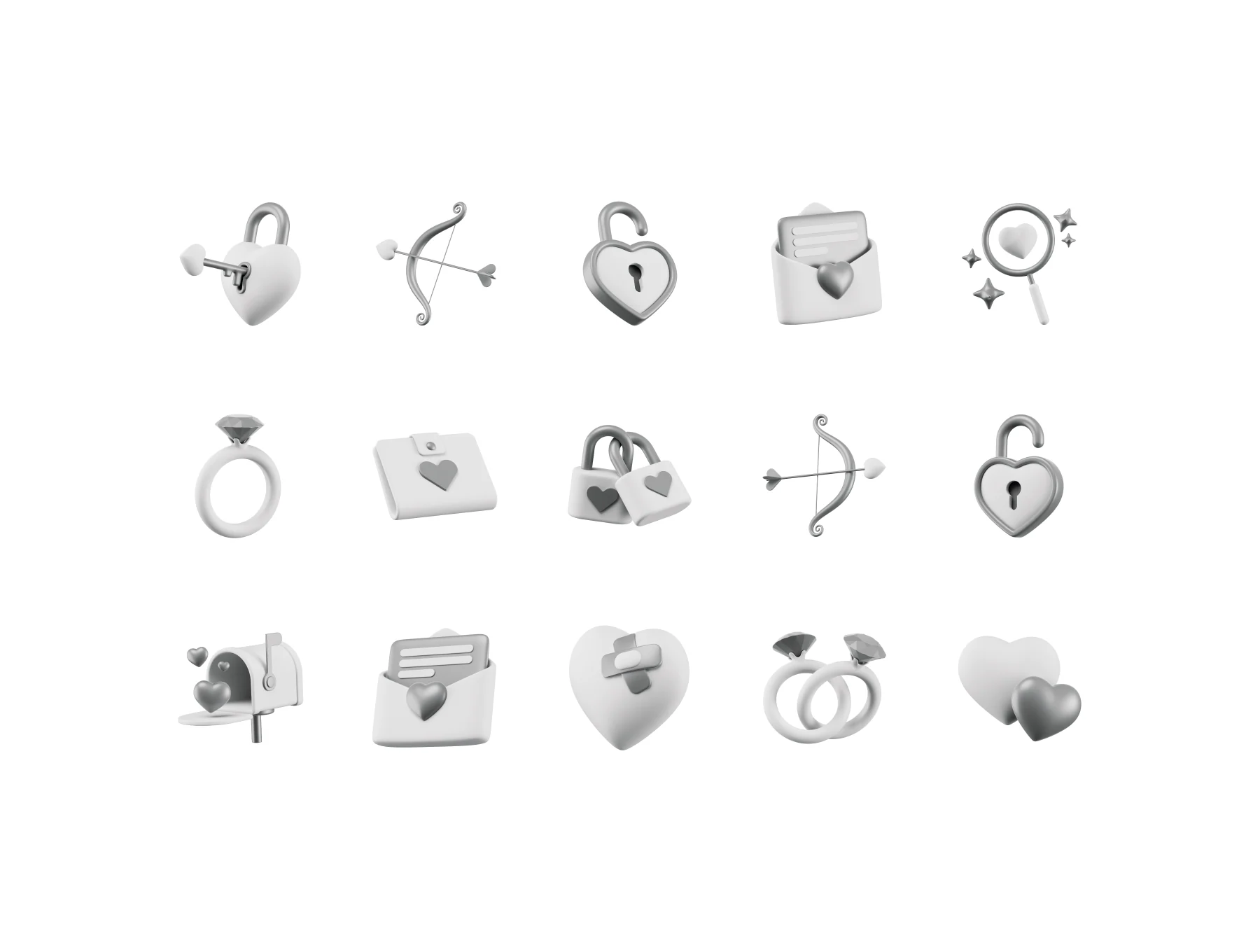 Valentine 3D icons, Iconly Pro 6