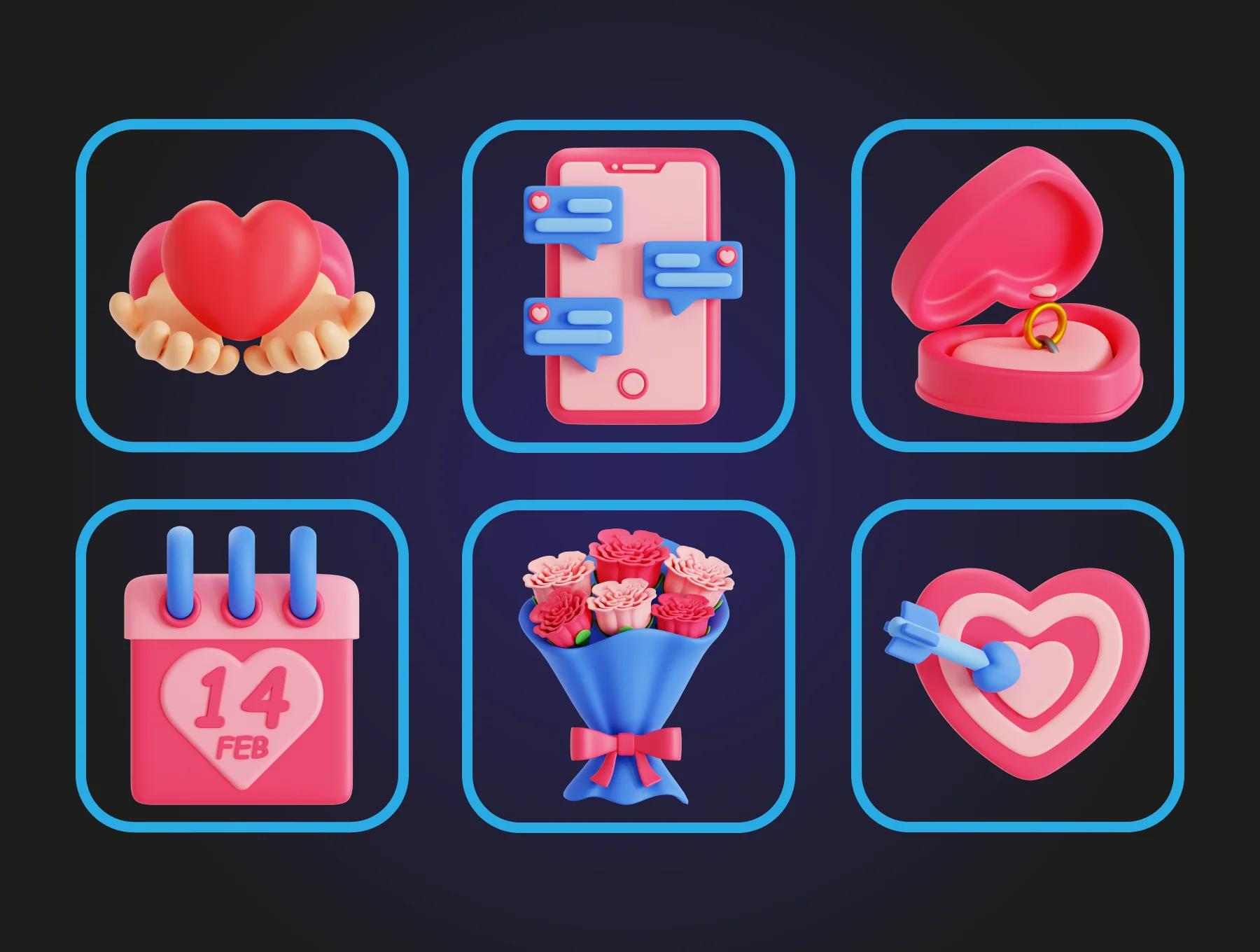Valentine 3D Icon Pack 5