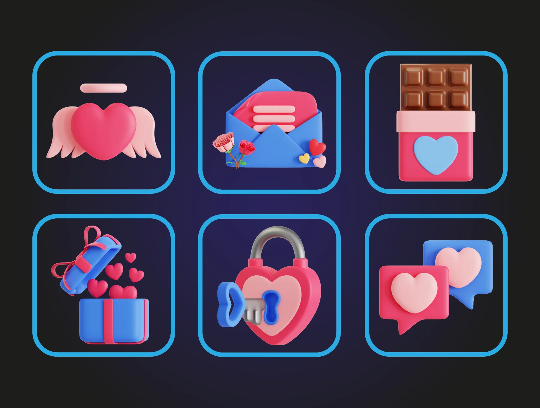 Valentine 3D Icon Pack 6