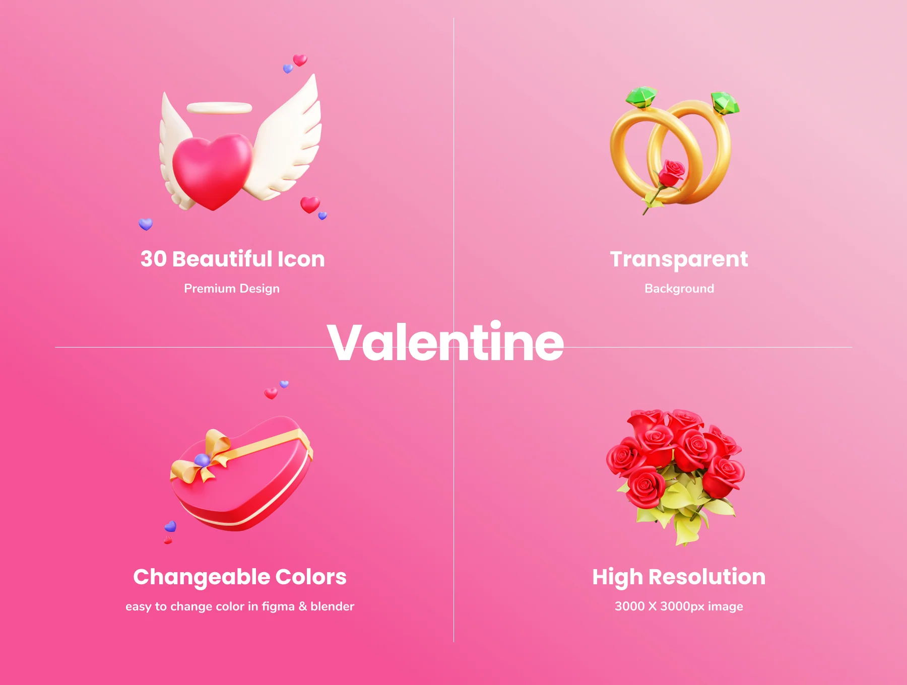 Valentine - 3D Illustration Icon Pack 2