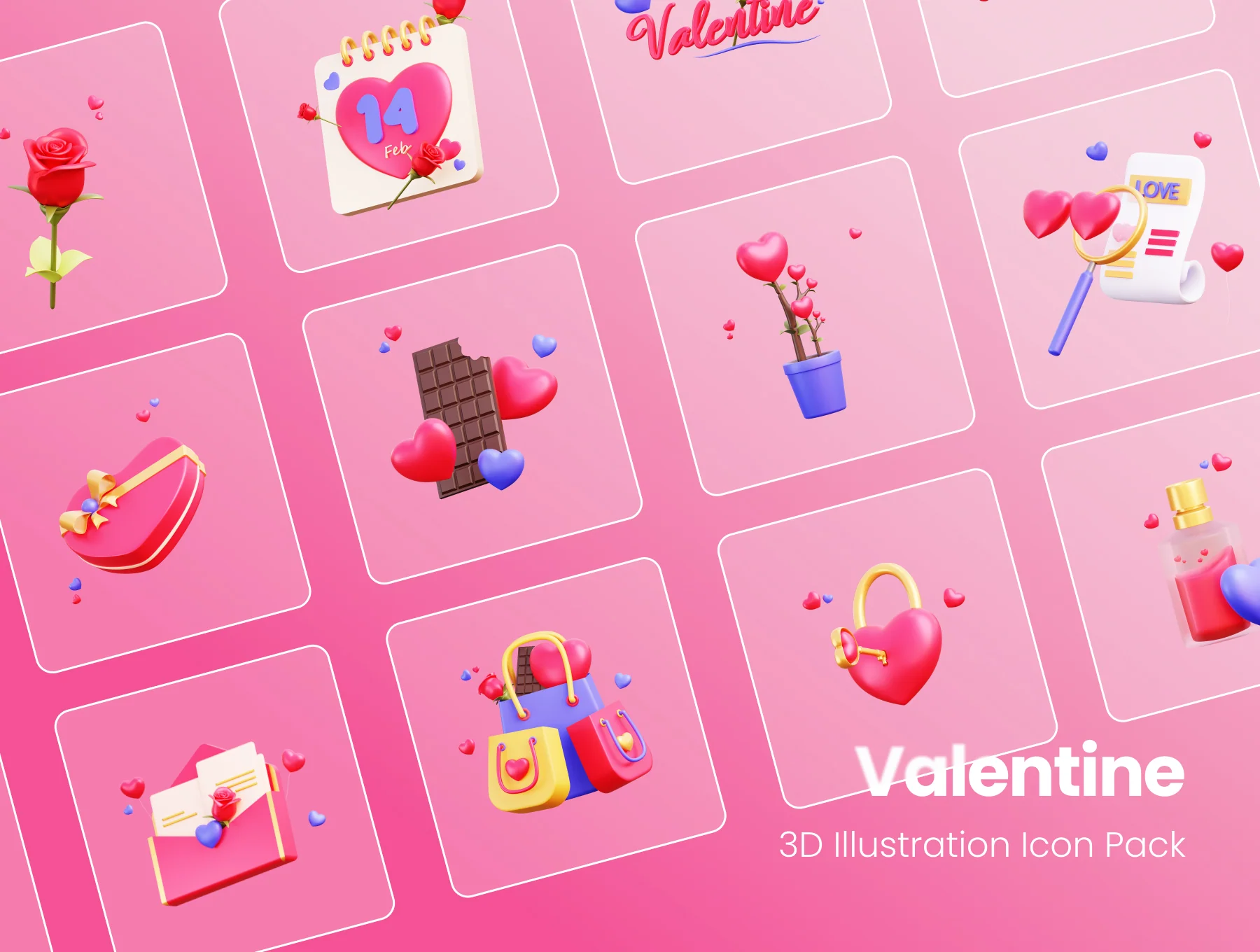 Valentine - 3D Illustration Icon Pack 6