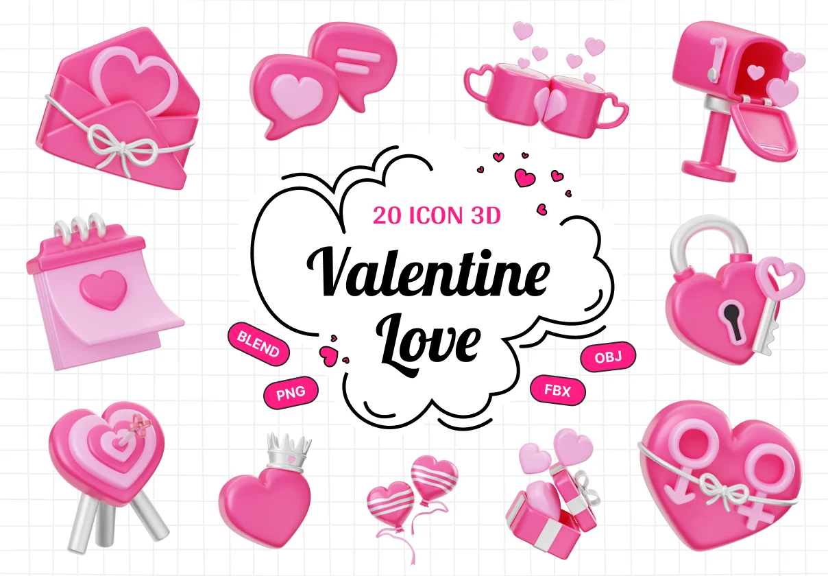 Valentine Love 3D Icon