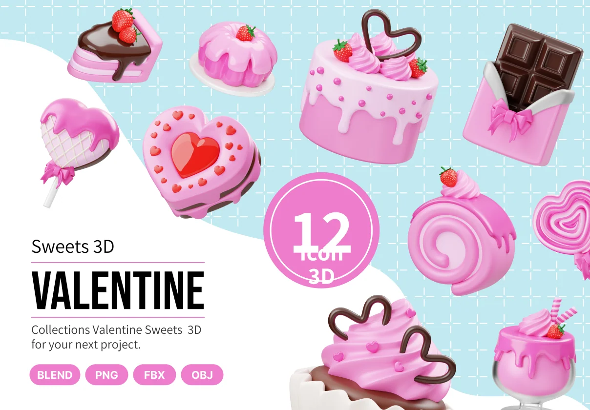 Valentine Sweet Food 3D Icon