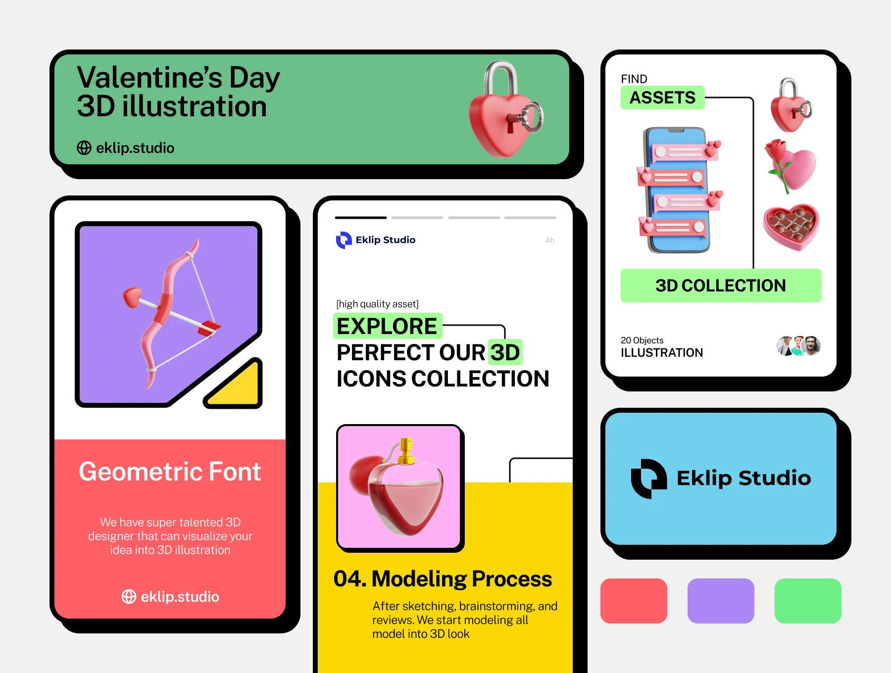 Valentine's Day 3D Icon Set 4