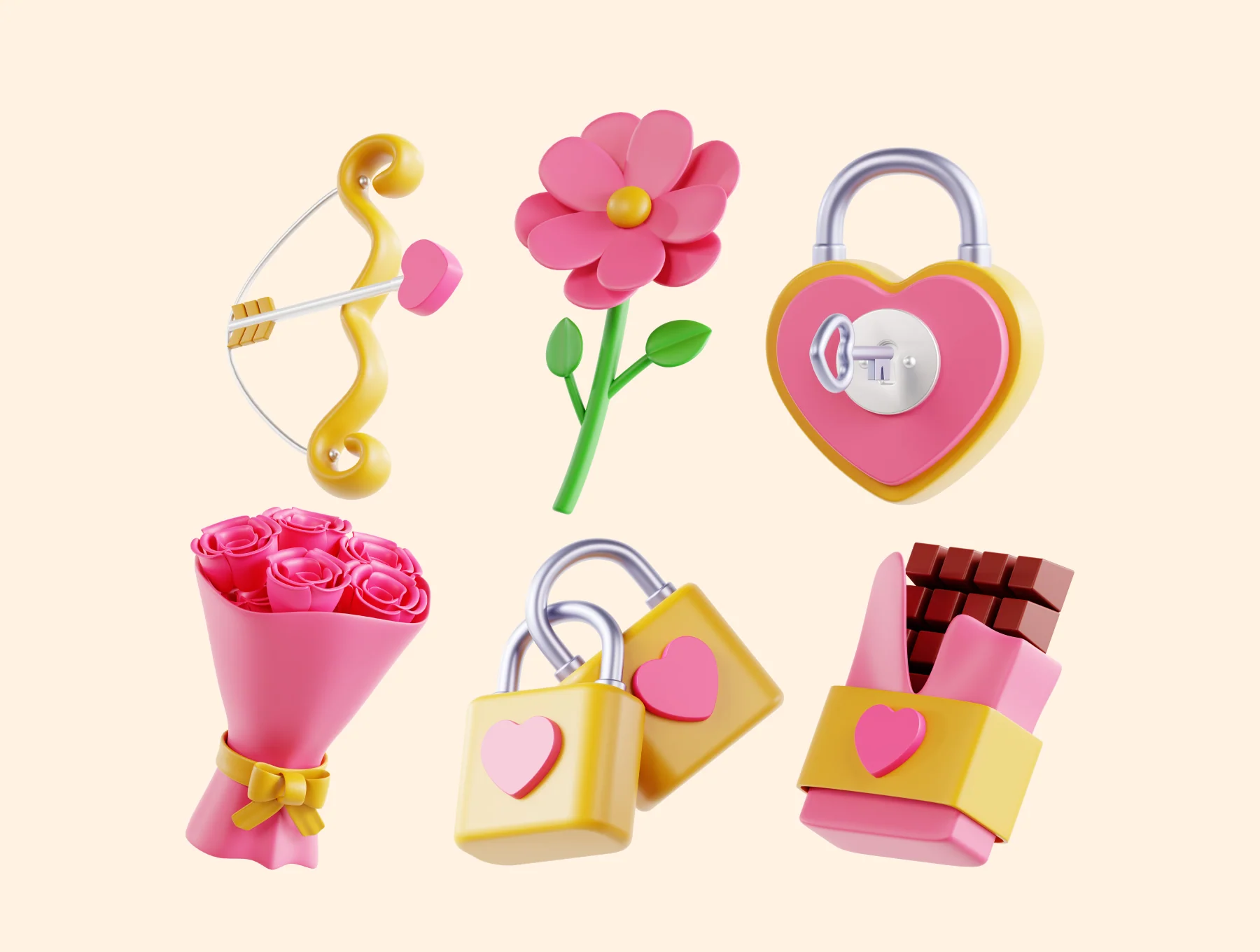 Valentine's Day 3D Icons Pack 5