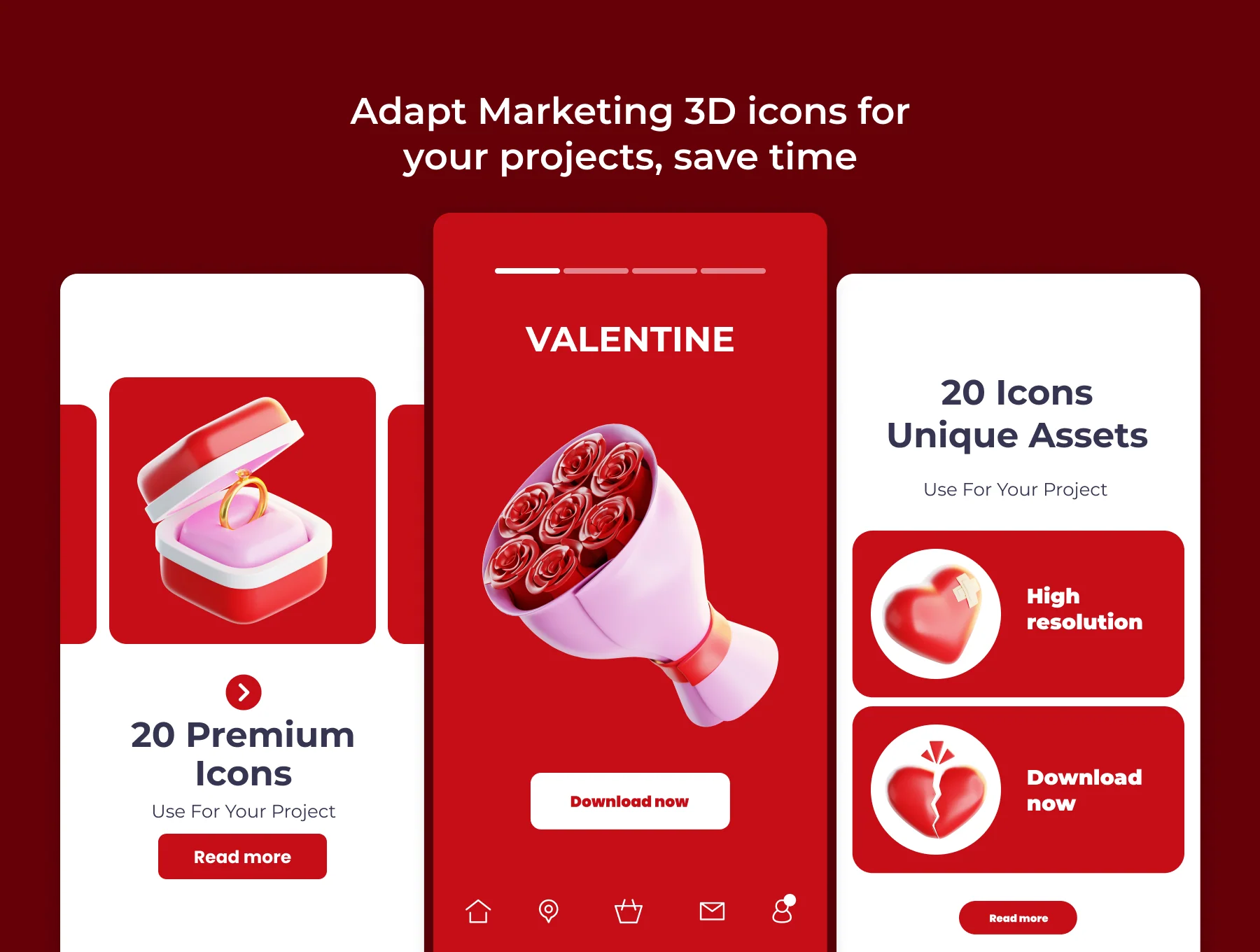 Valentine's Day 3D Illustration Pack 3
