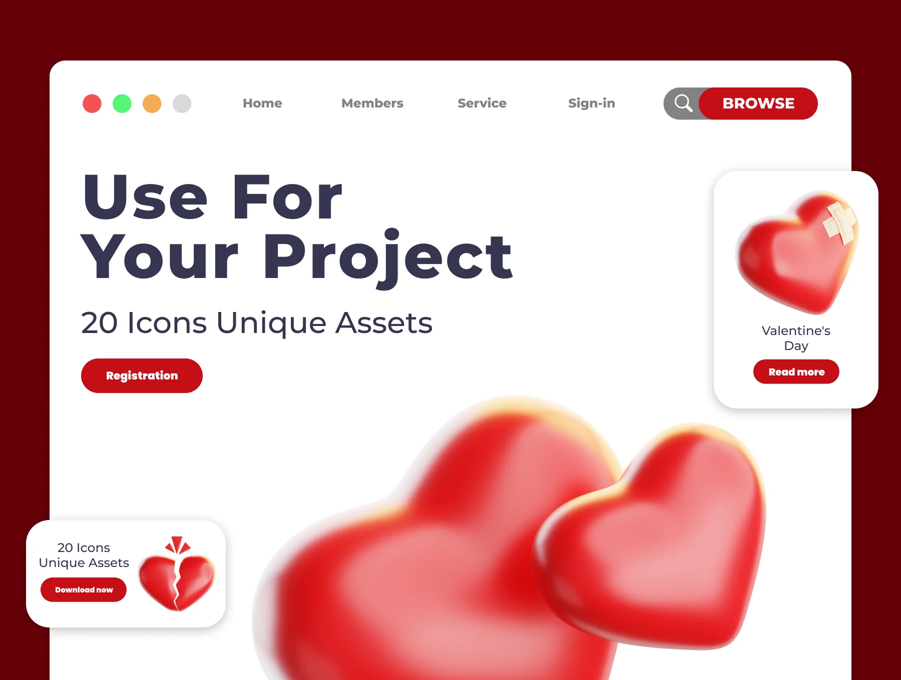 Valentine's Day 3D Illustration Pack 4