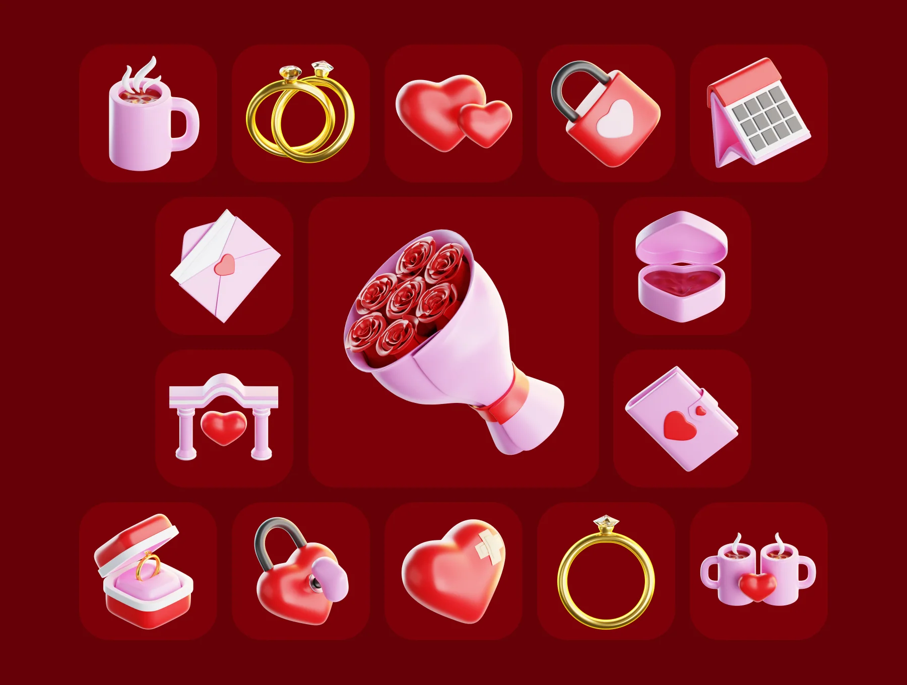 Valentine's Day 3D Illustration Pack 6