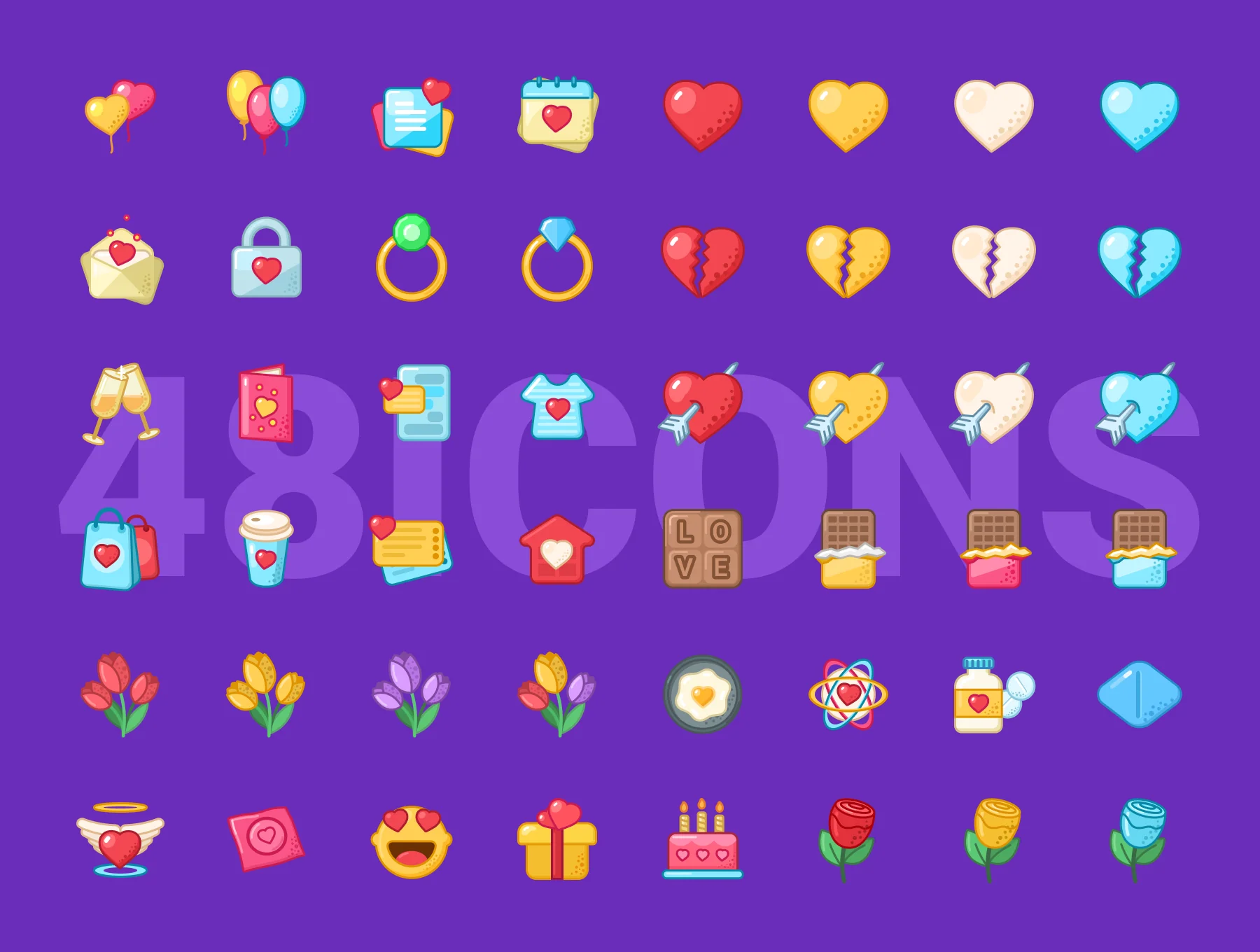 Valentines Day Icons Set 2