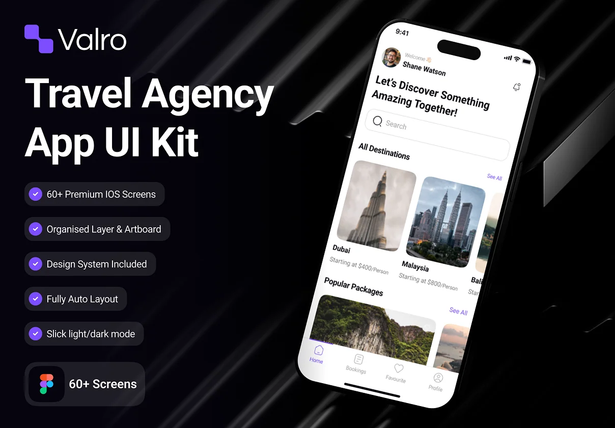 Valro - Travel Agency App UI Kit
