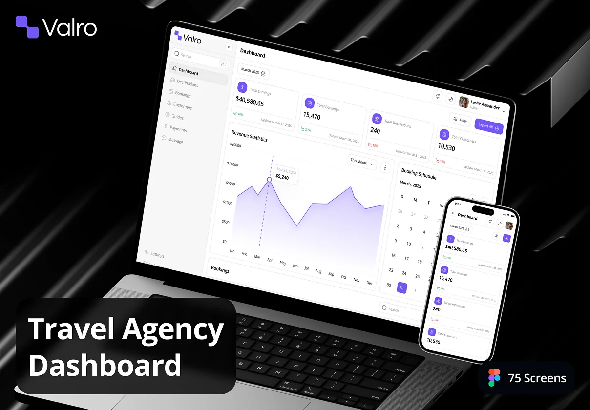 Valro - Travel Agency Dashboard Admin UI Kit