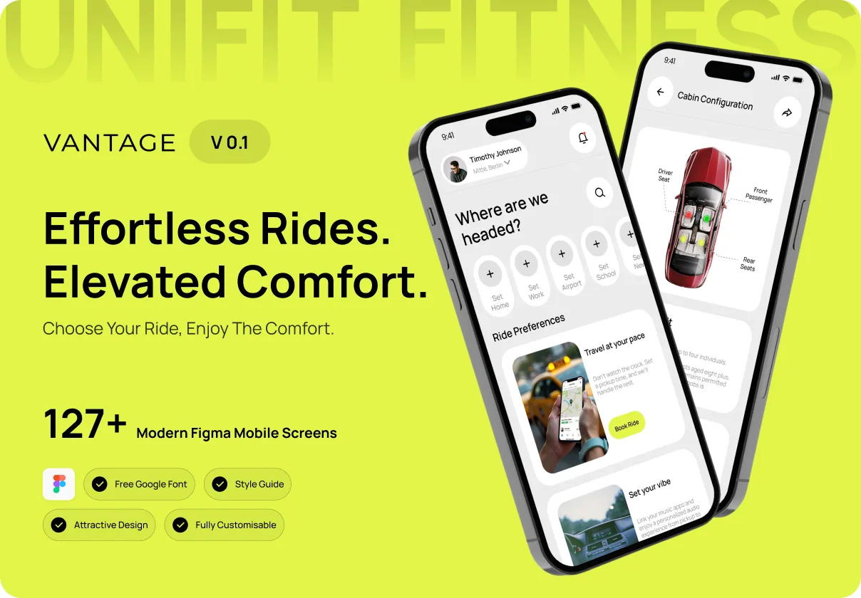 Vantage | Ride Hailing & Car Booking UI Kit