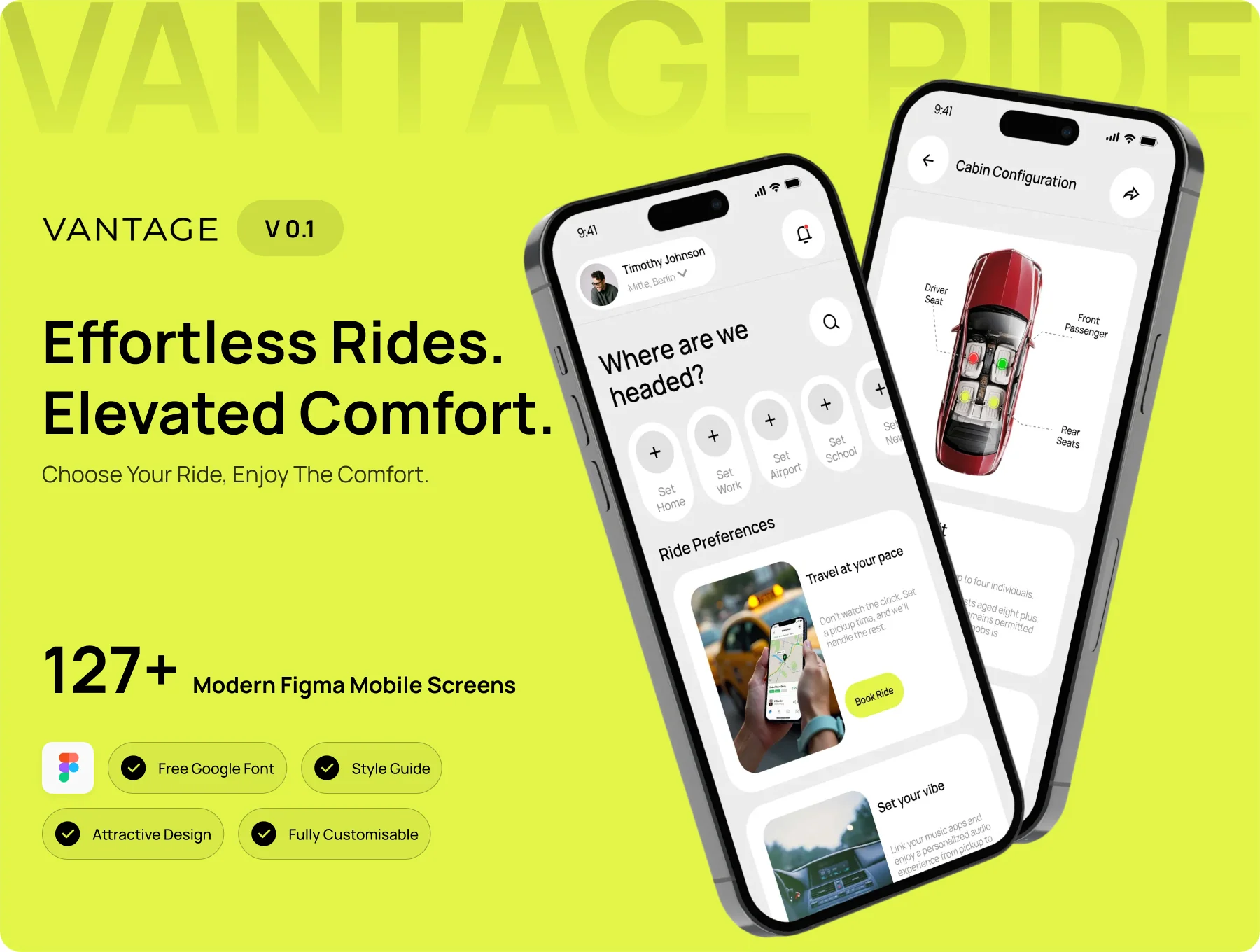 Vantage | Ride Hailing & Car Booking UI Kit