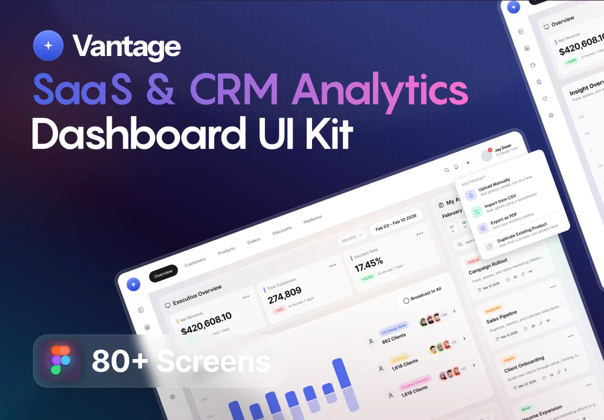 Vantage - SaaS & CRM Analytics Dashboard UI Kit