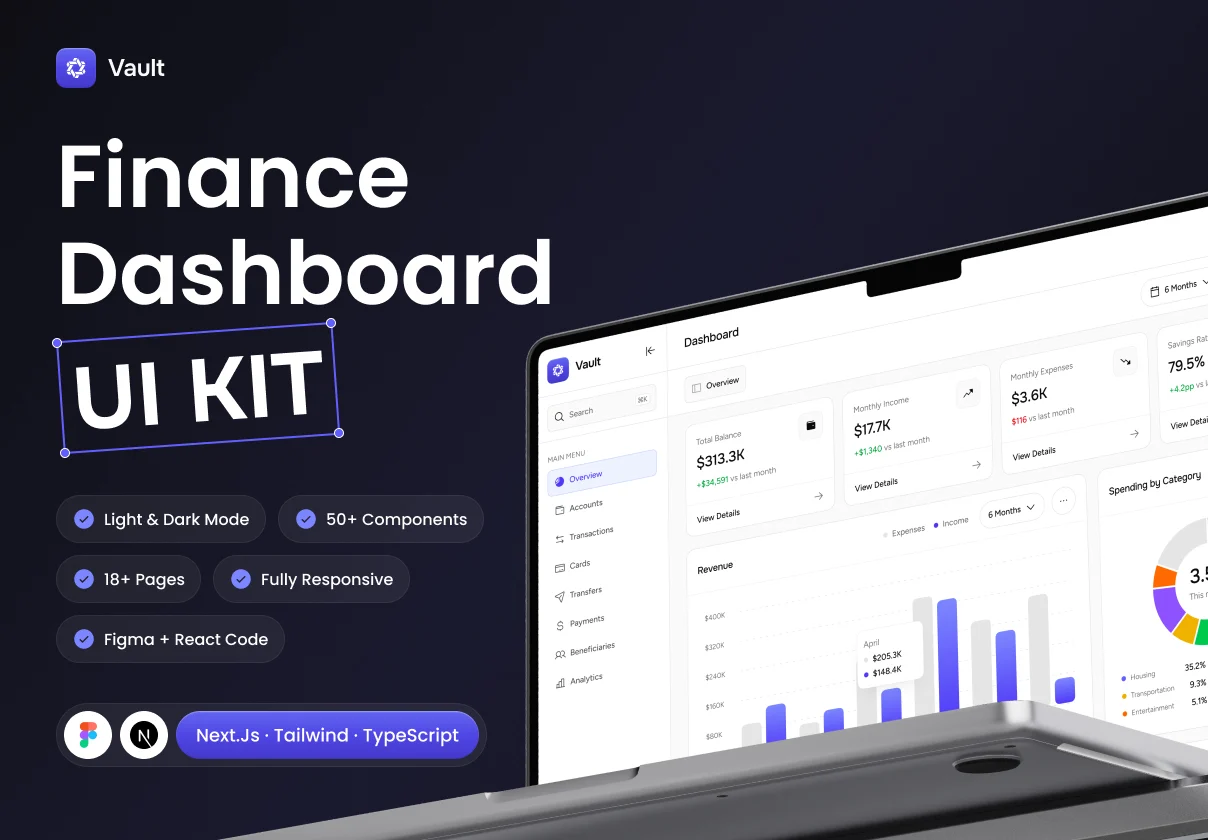 Vault – Next.js Finance Dashboard Template