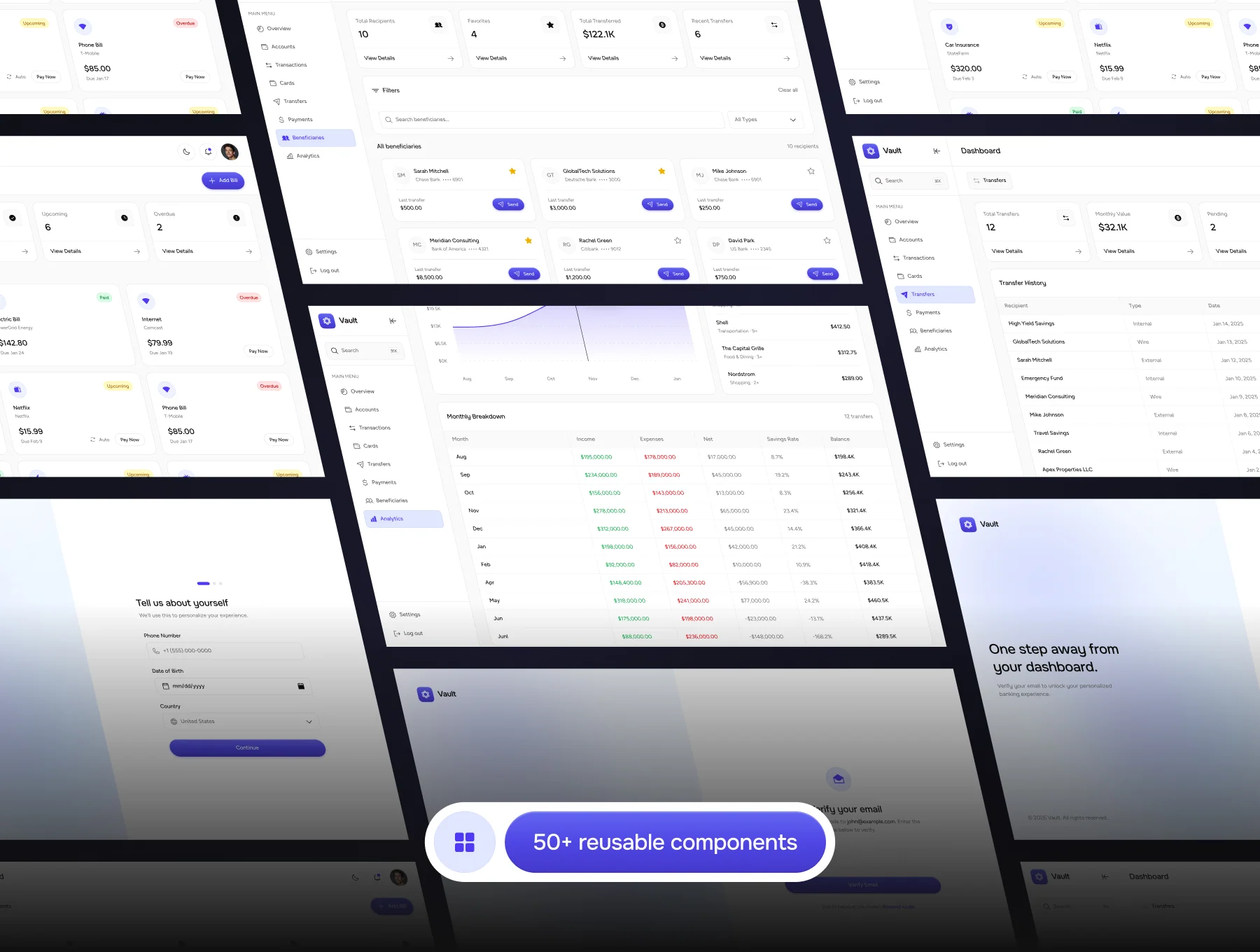 Vault – Next.js Finance Dashboard Template 8