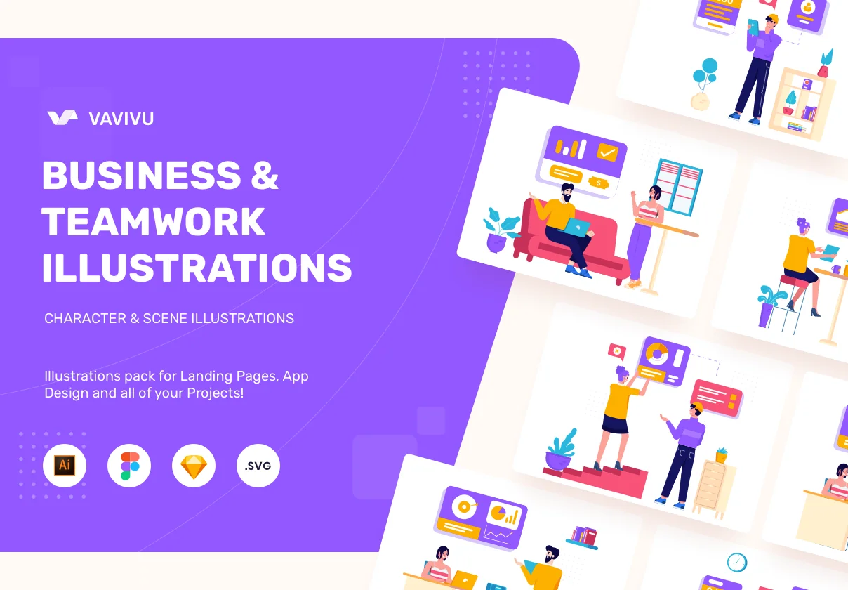Vavivu Business & Teamwork Illustrations