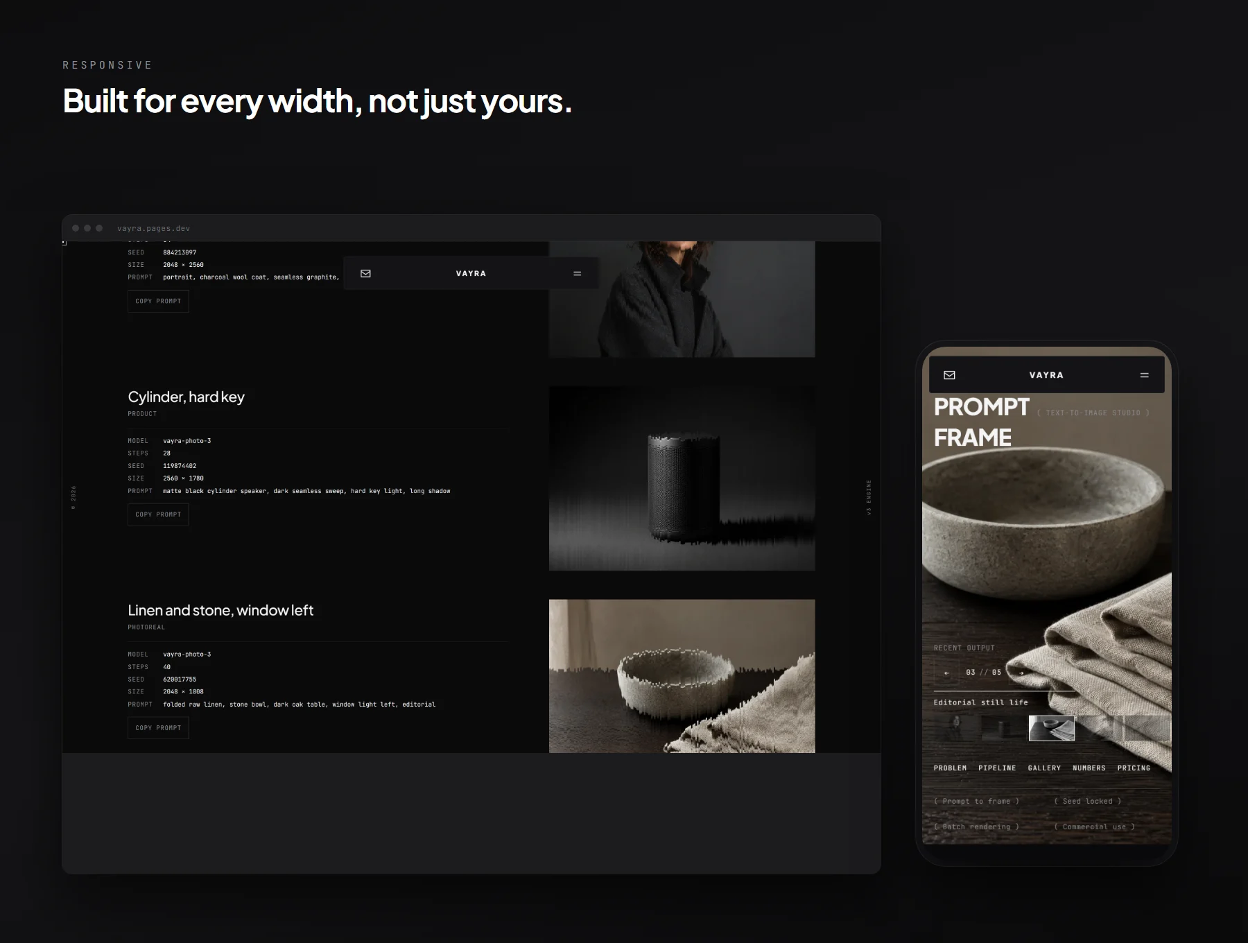 Vayra — AI Image Generation Landing Template 4