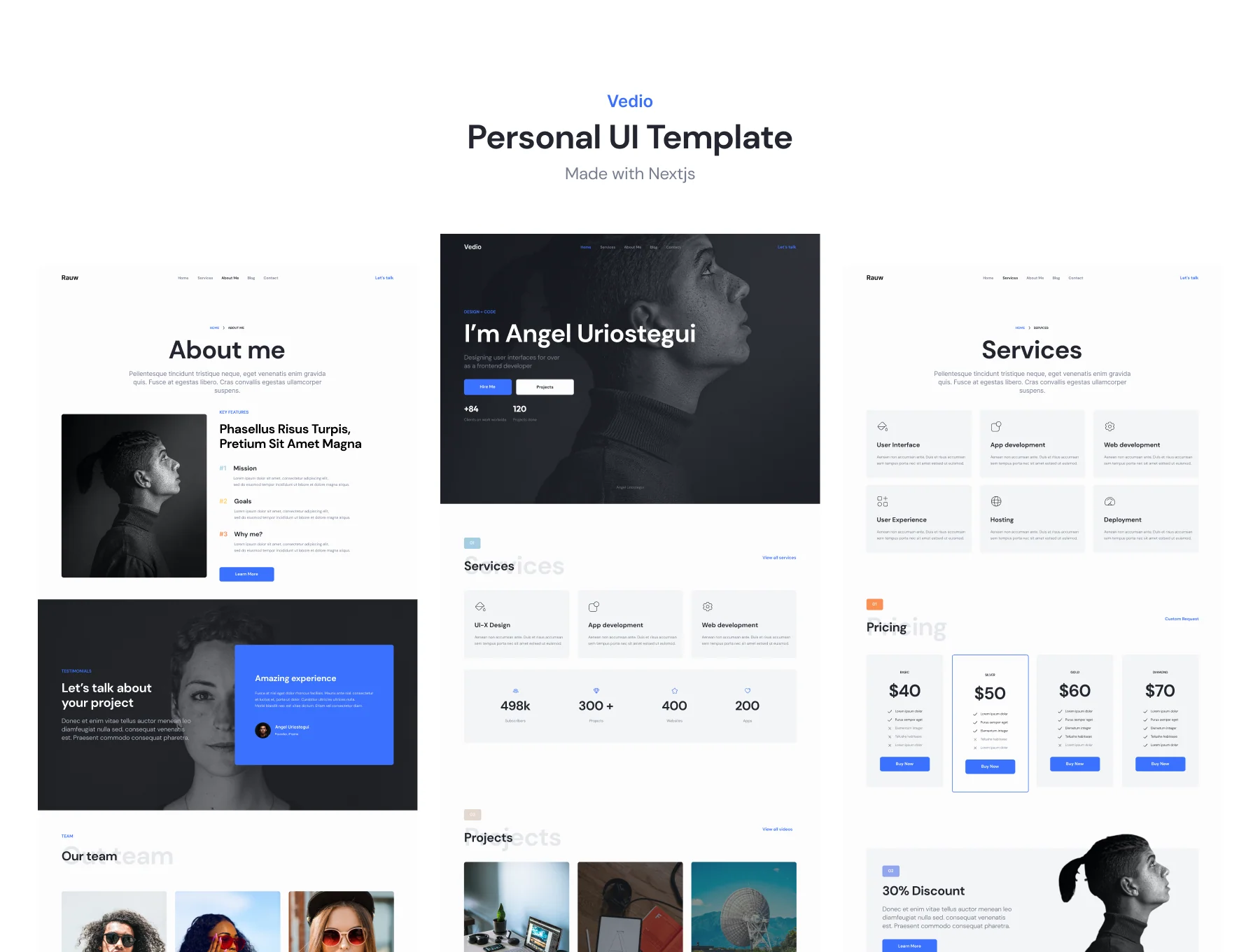 Vedio - Nextjs Personal UI Template 5