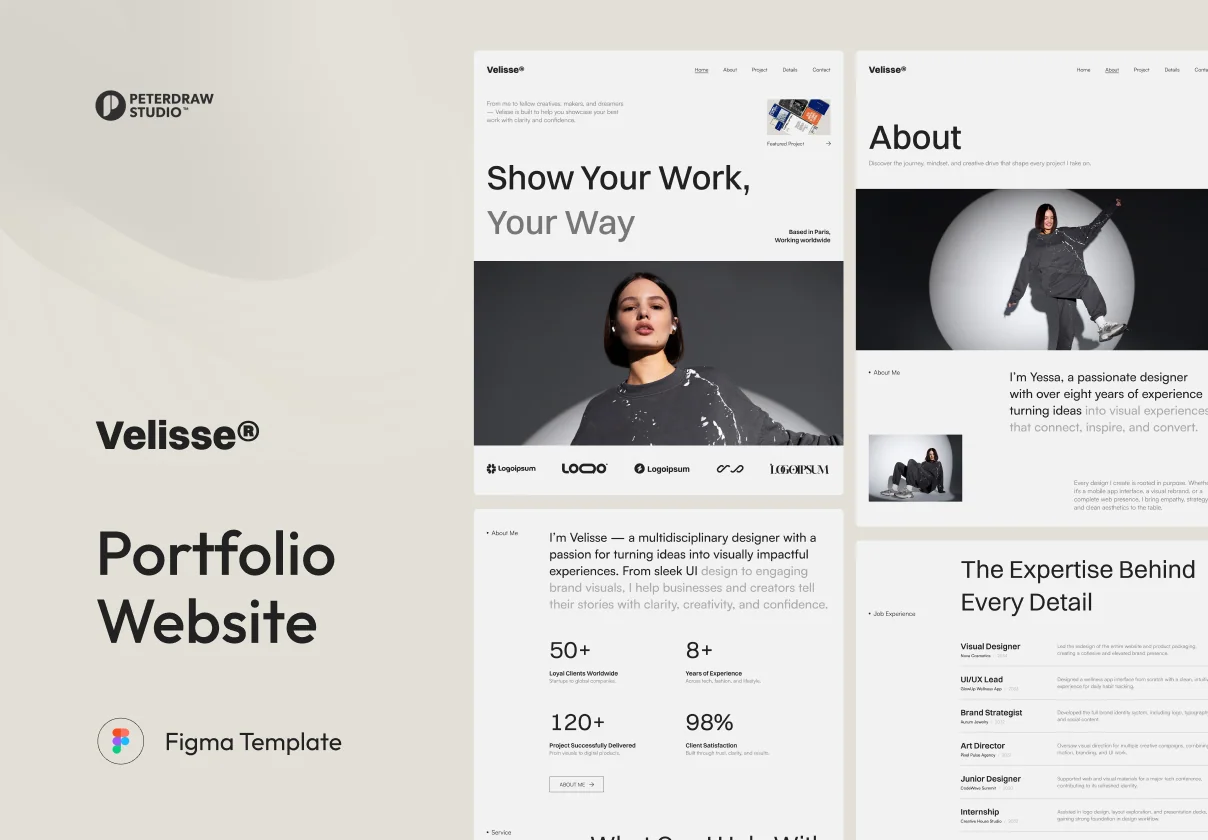 Velisse - Portfolio Website UI Figma Template