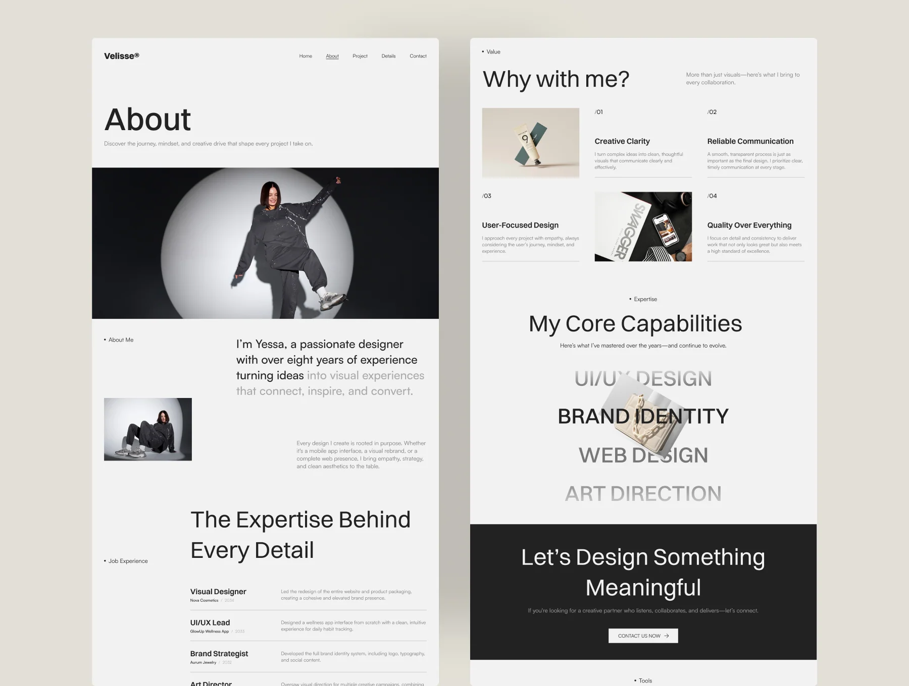 Velisse - Portfolio Website UI Figma Template 2