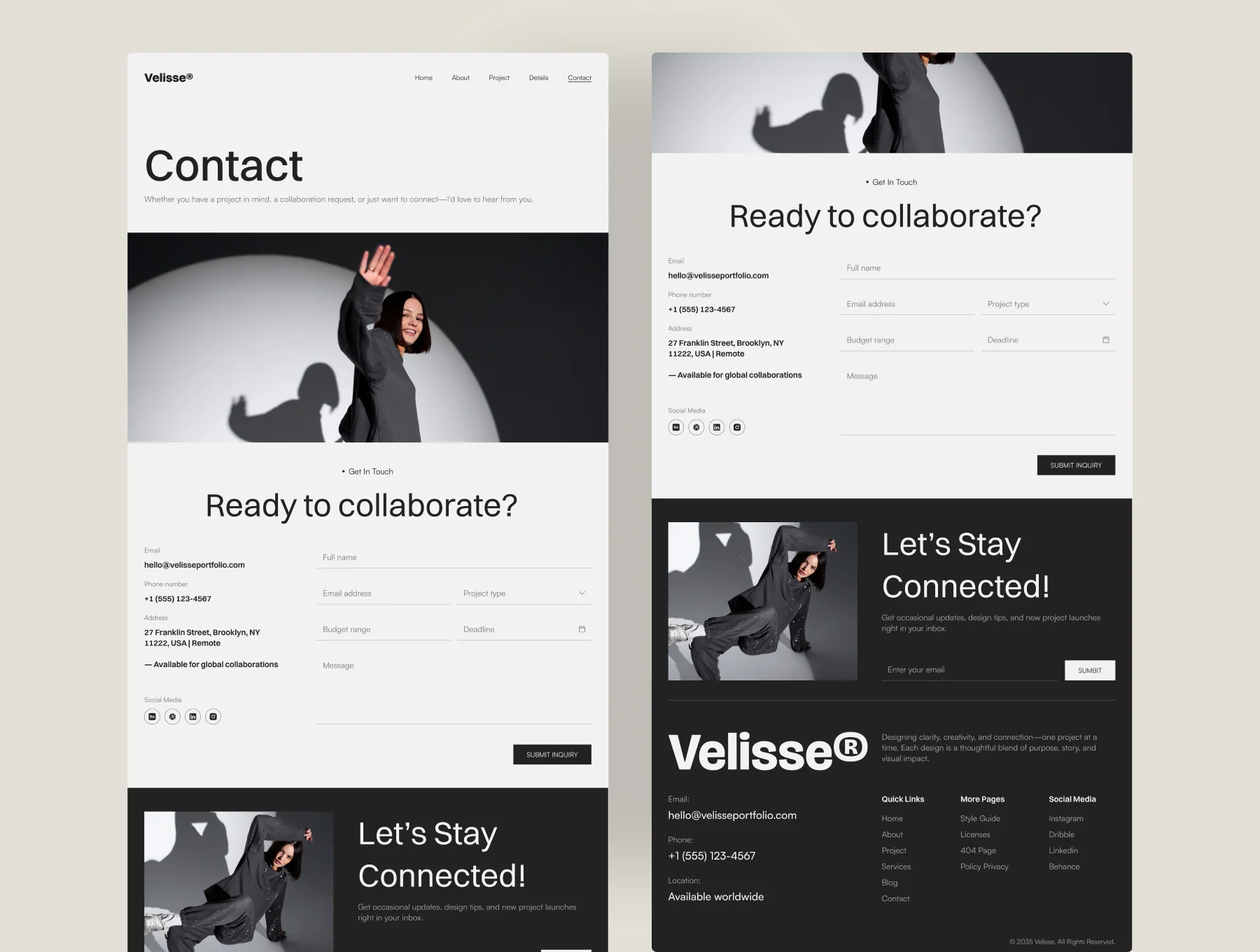 Velisse - Portfolio Website UI Figma Template 5