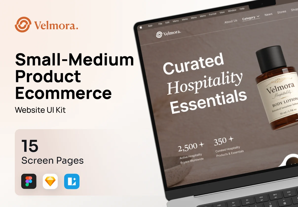 Velmora - Small-Medium Product Ecommerce Website UI Kit