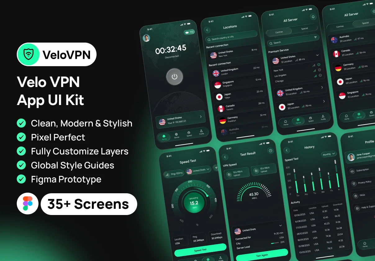 Velo VPN  App UI Kit